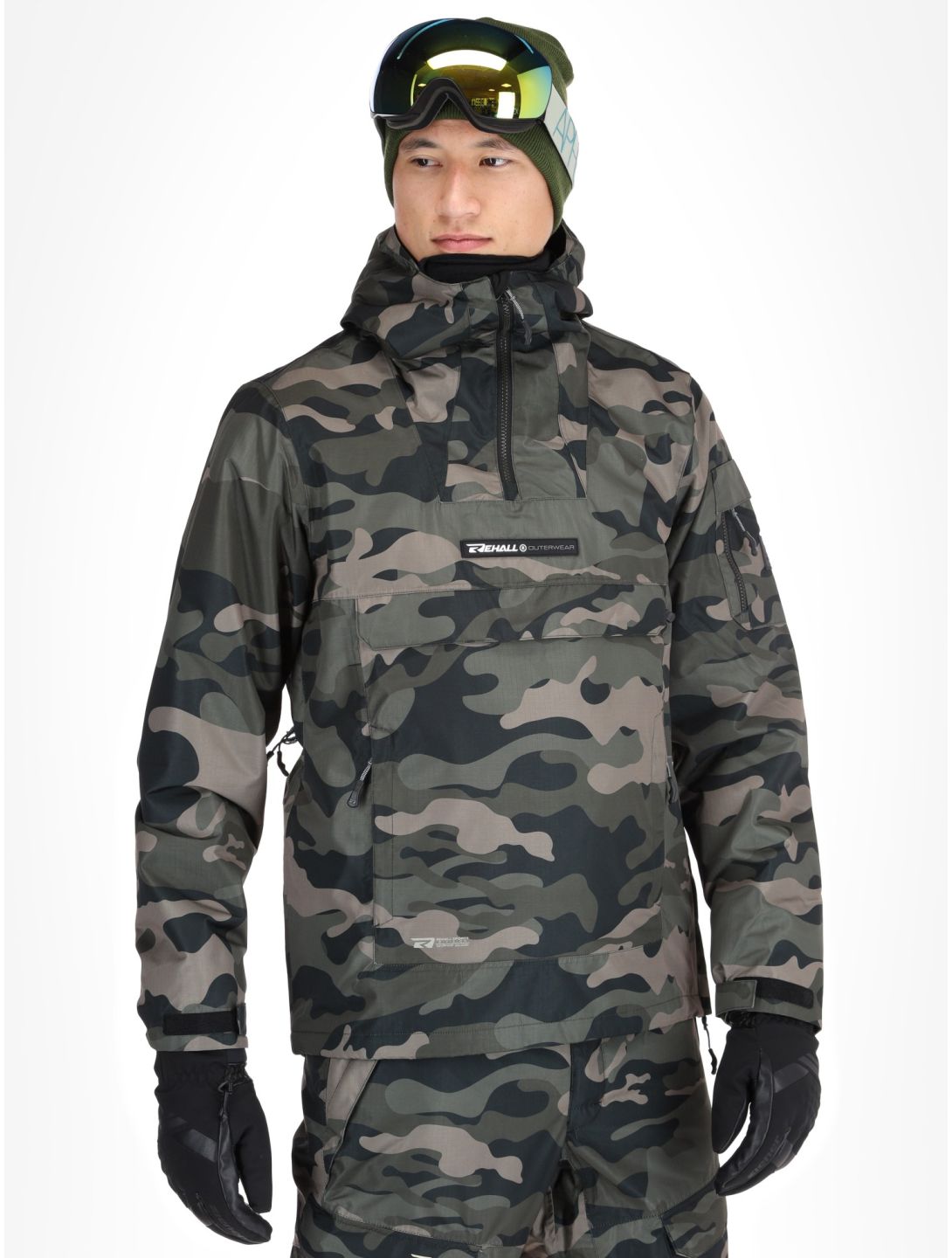 Rehall, Tabor-R anorak d'hiver hommes Camo Black noir 