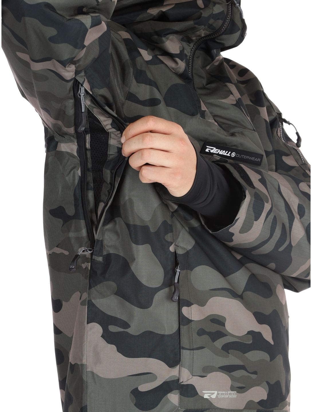 Rehall, Tabor-R anorak d'hiver hommes Camo Black noir 