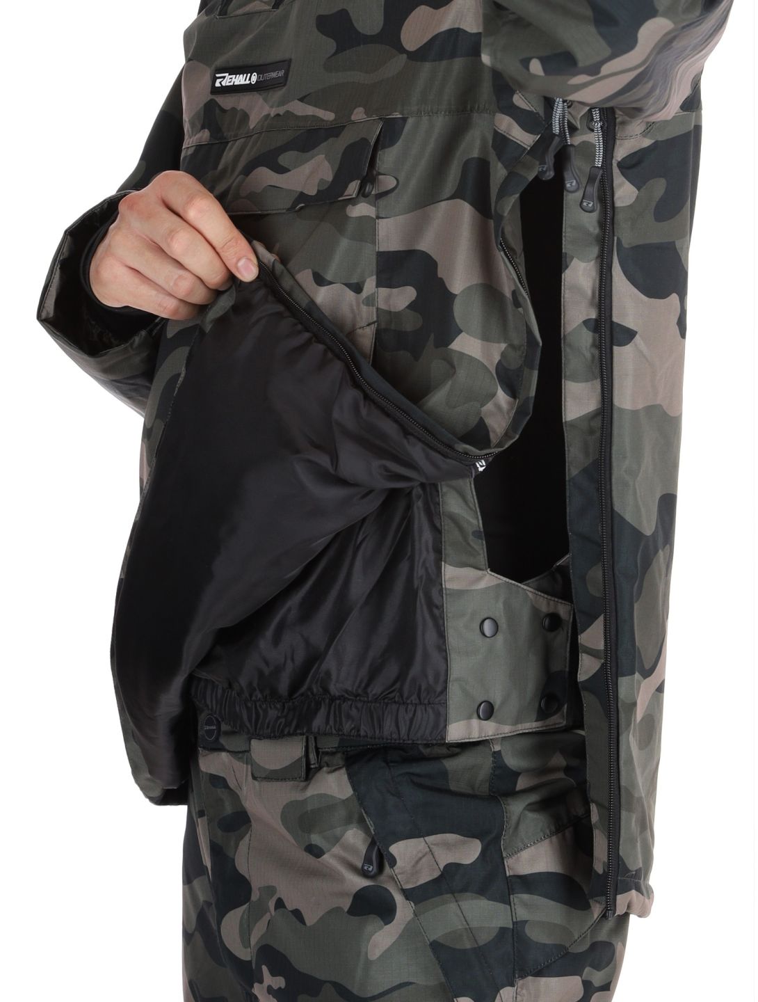 Rehall, Tabor-R anorak d'hiver hommes Camo Black noir 