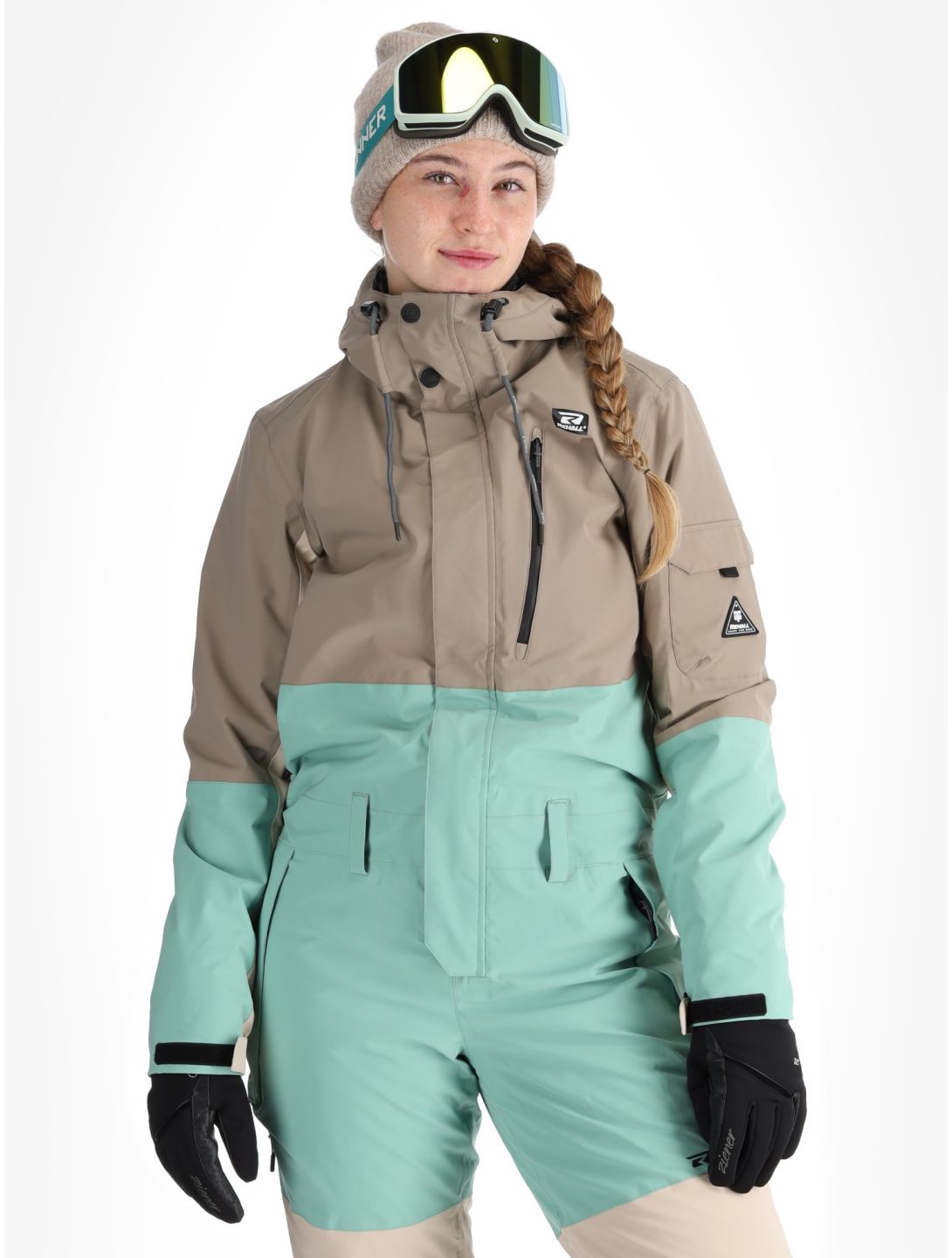 Rehall, Tyger-R combinaison de ski femmes Feldspar beige, vert 