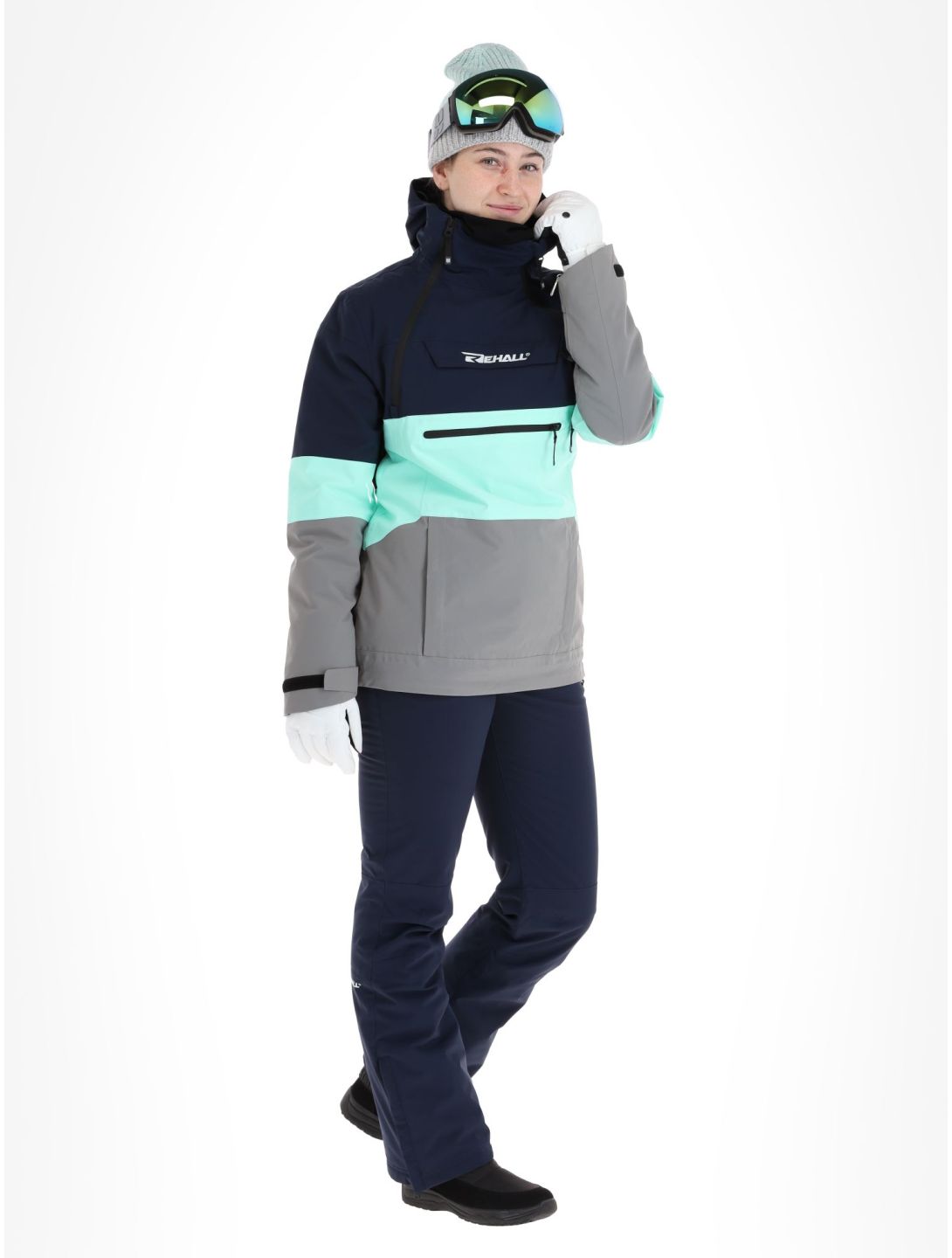 Rehall, Vie-R veste de ski femmes Navy bleu, gris 