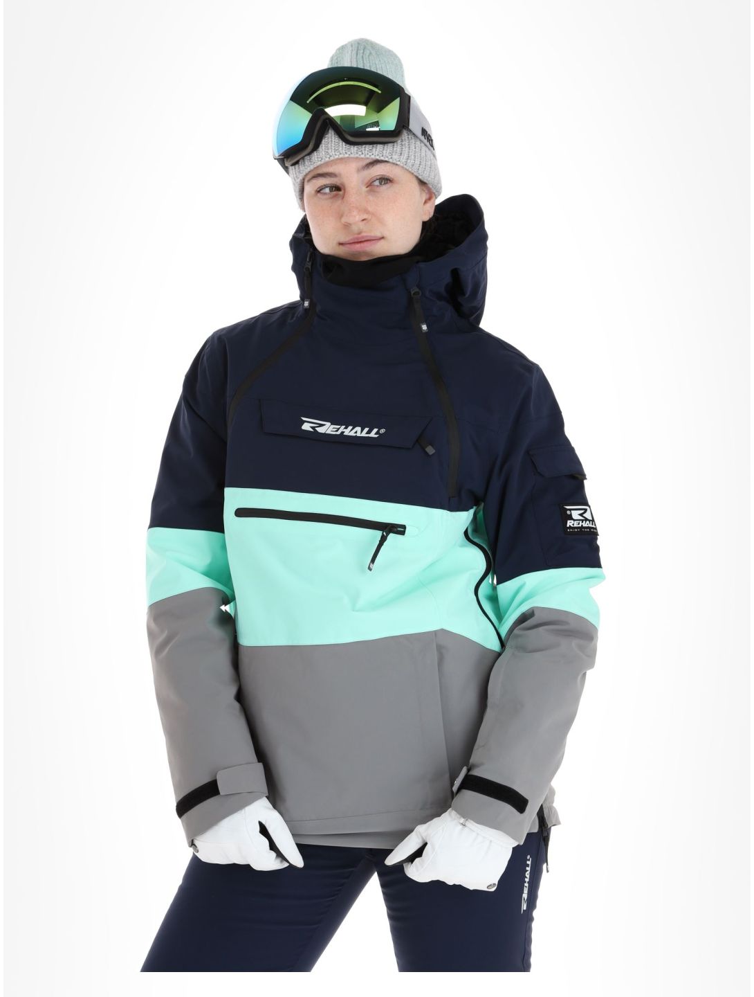 Rehall, Vie-R veste de ski femmes Navy bleu, gris 