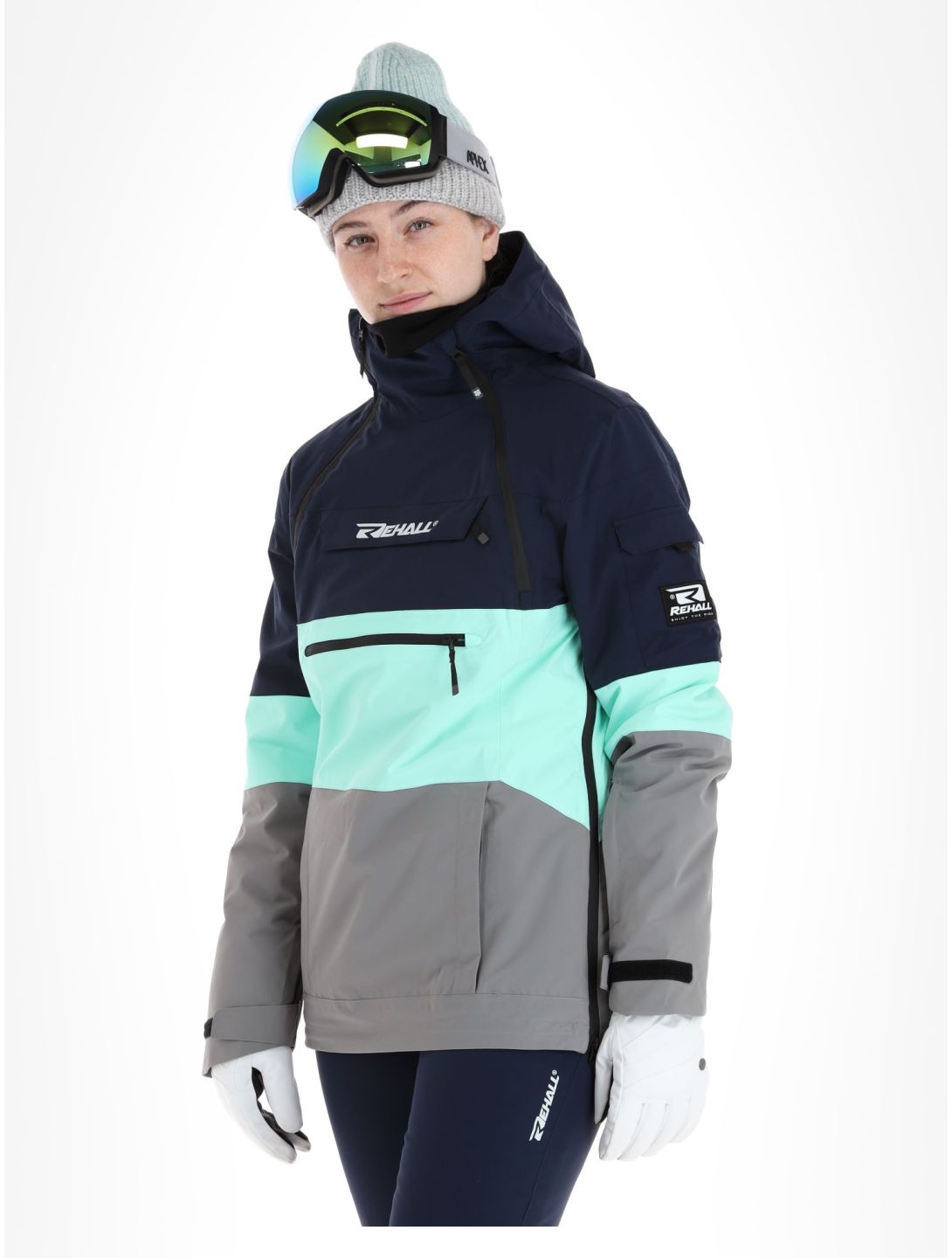 Rehall, Vie-R veste de ski femmes Navy bleu, gris 