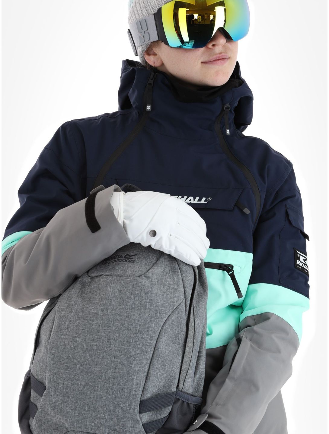 Rehall, Vie-R veste de ski femmes Navy bleu, gris 