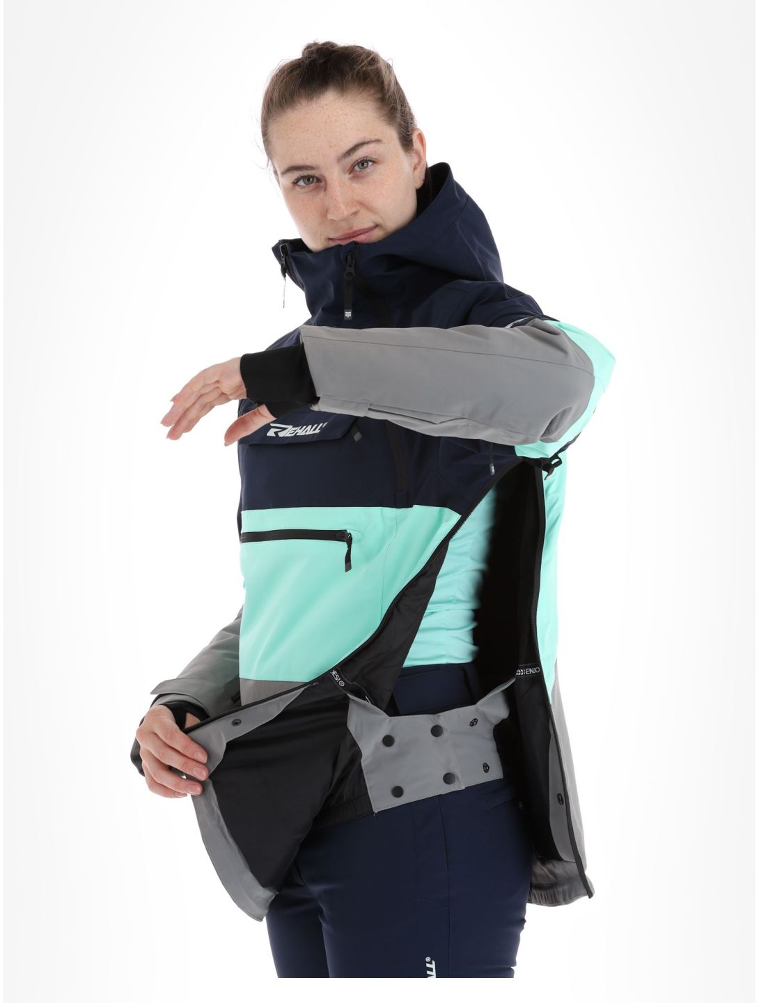 Rehall, Vie-R veste de ski femmes Navy bleu, gris 