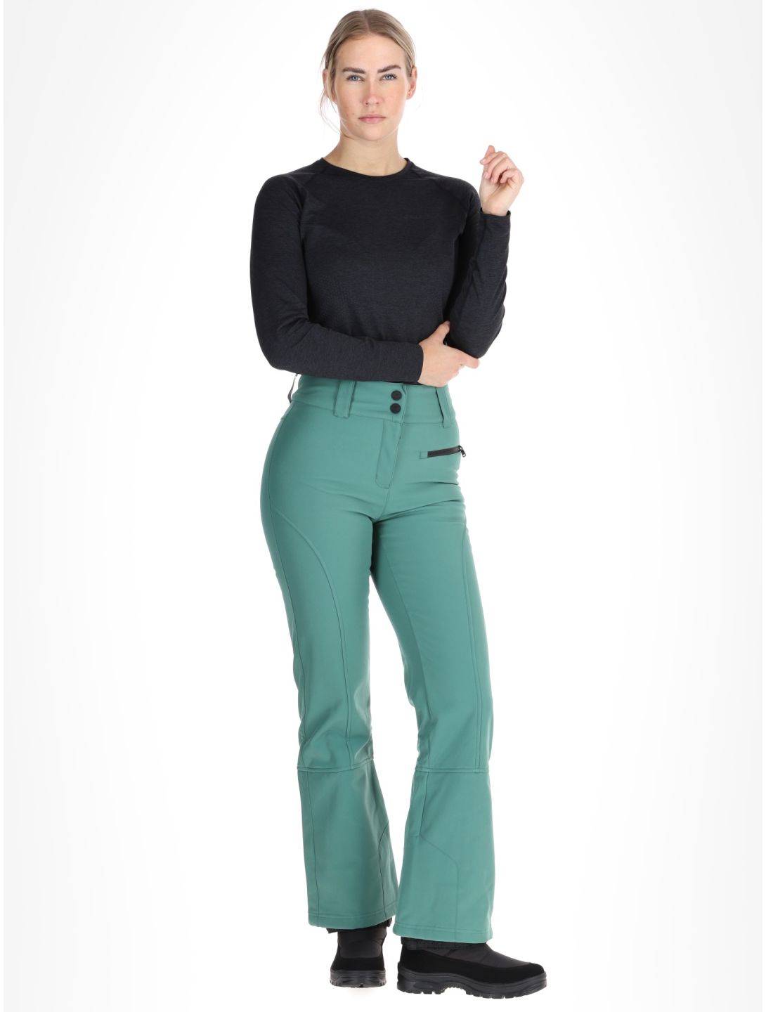 Rehall, Yves-R pantalon de ski en softshell femmes Smoke Pine vert 