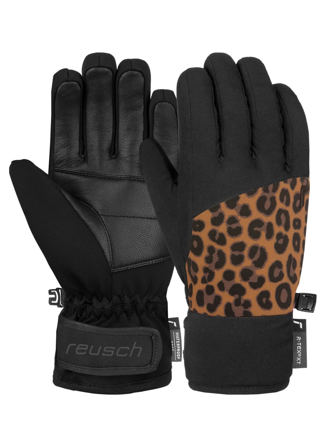 Reusch, Beatrix R-TEX® XT gants de ski enfants Black / Brown Leopard brun, noir 