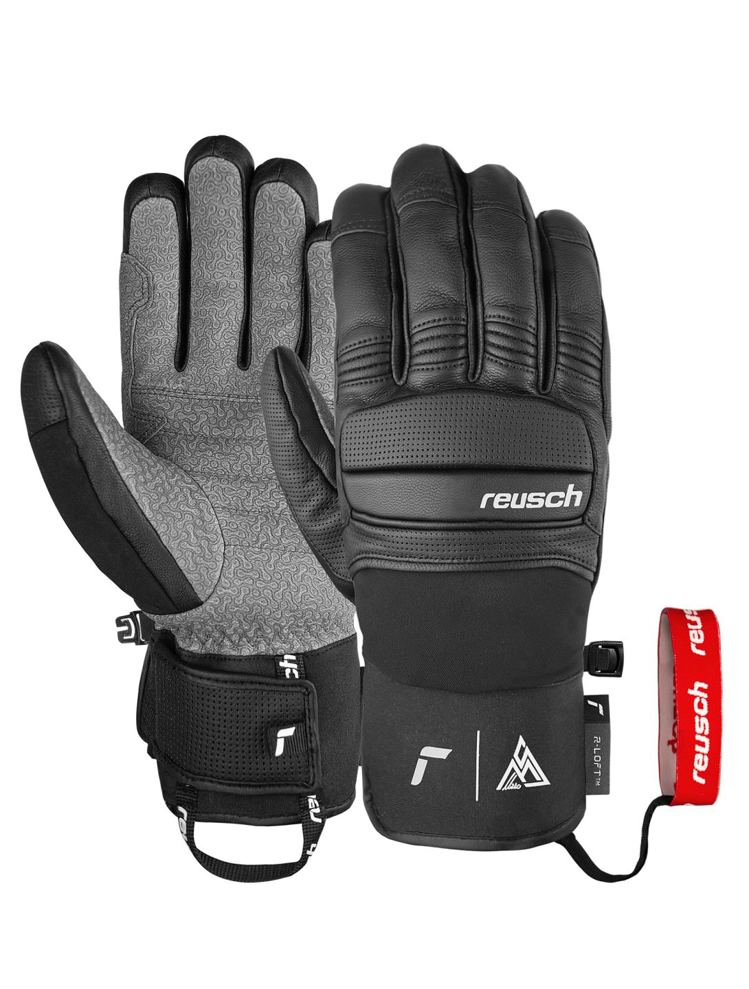 Reusch, Marco Schwarz gants de ski hommes Black / White blanc, noir 