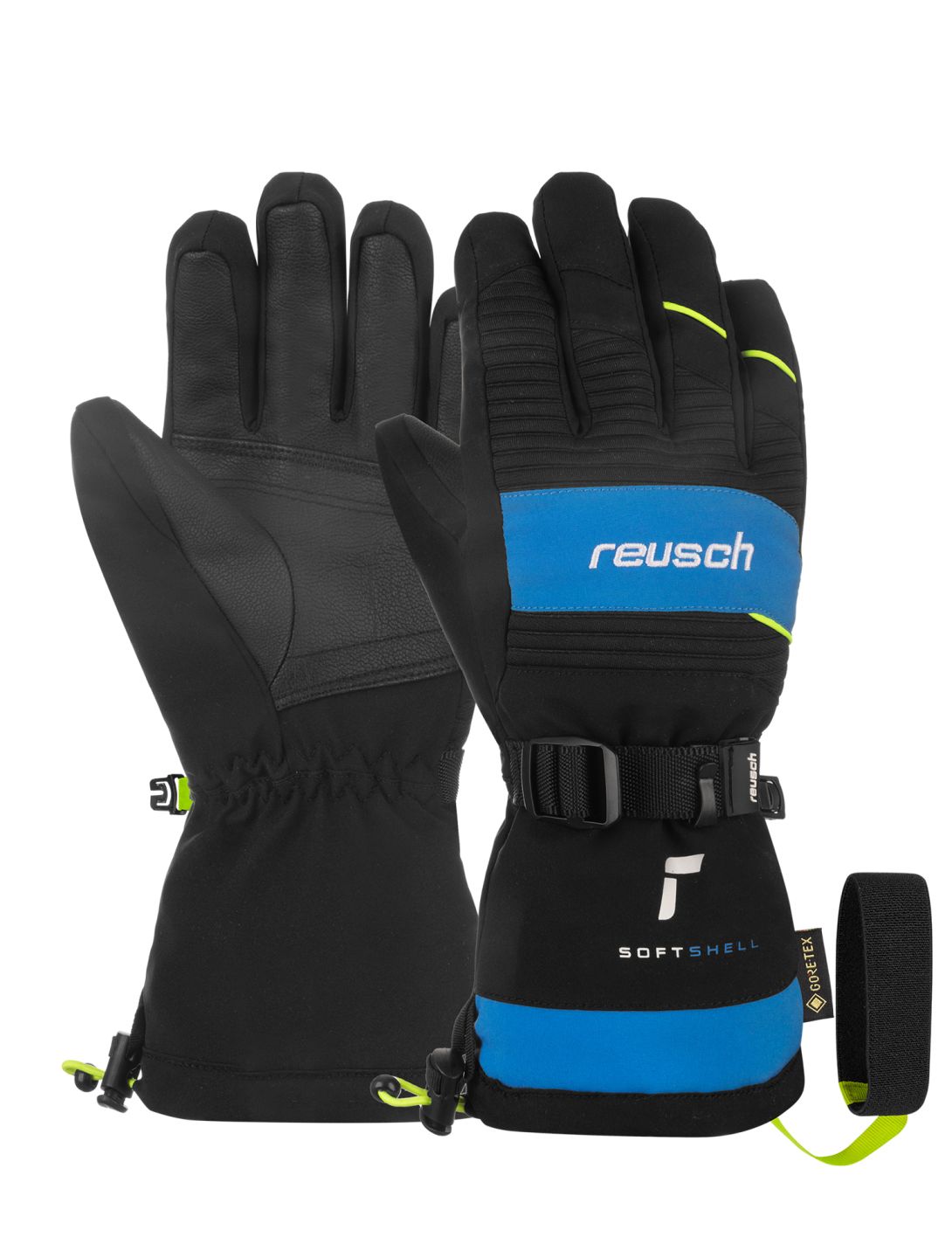 Reusch, Reusch Maxim GORE-TEX mitaines de ski enfants Black / Briljant Blue / Safety Yellow bleu, jaune, noir 