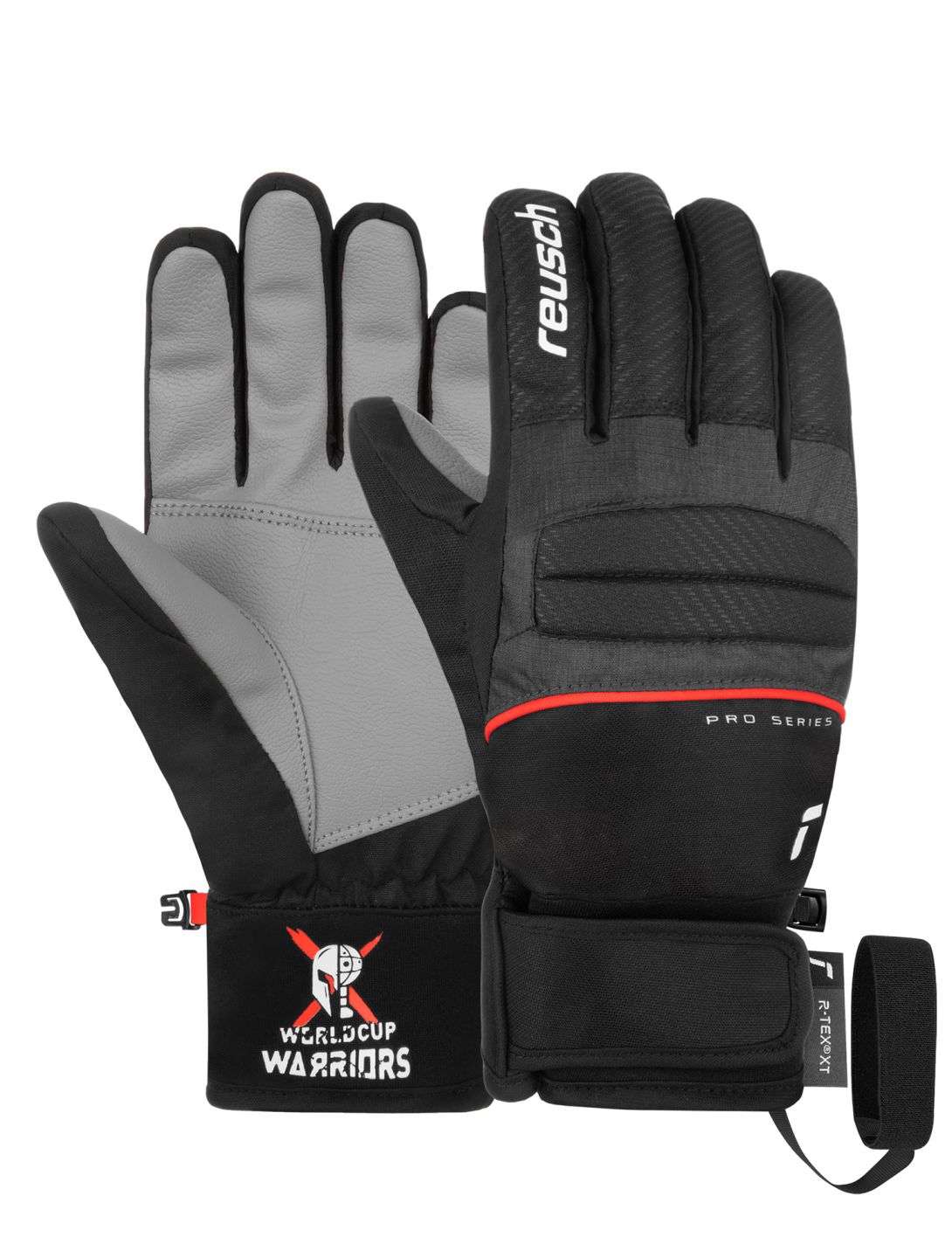 Reusch, Reusch Warrior R-TEX® XT gants de ski enfants Black / White / Fluo Red blanc, noir, rouge 