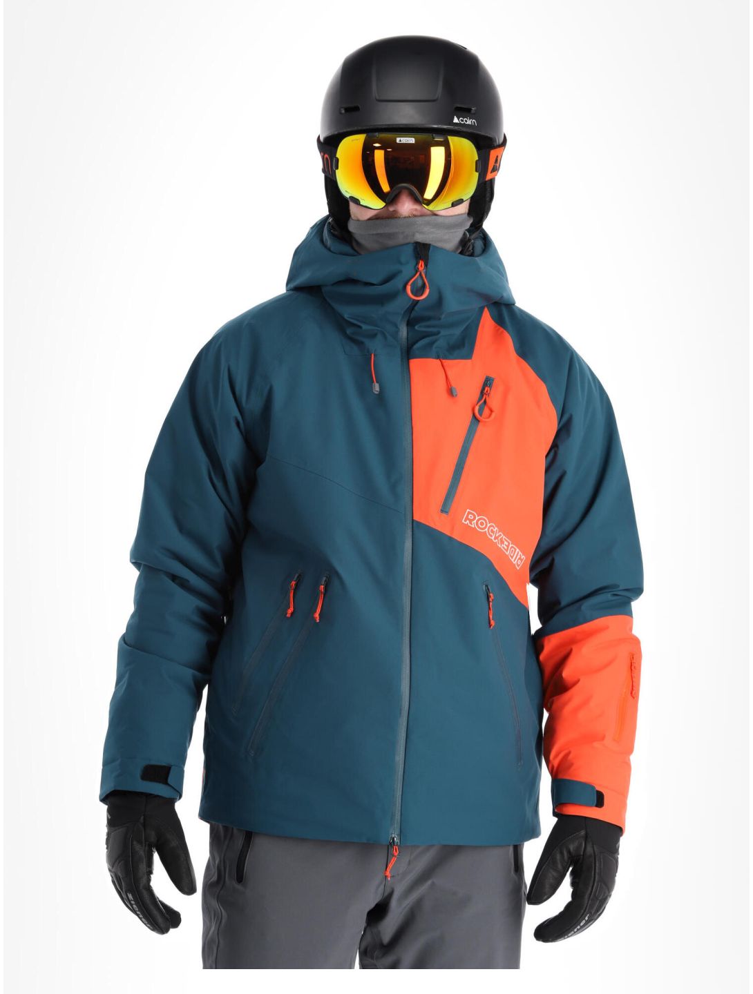 Rock Experience, Aiguille veste de ski hommes Reflecting Pond / Cherry Tomato bleu, rouge 