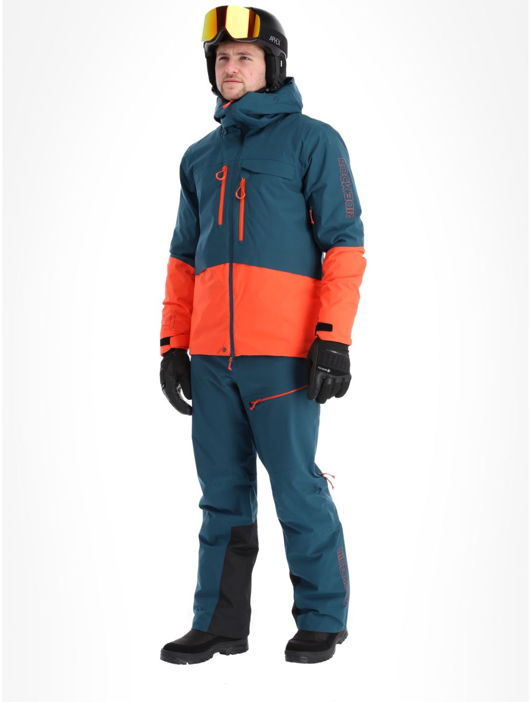 Rock Experience, Fanatic veste de ski hommes Reflecting Pond / Cherry Tomato bleu, rouge 