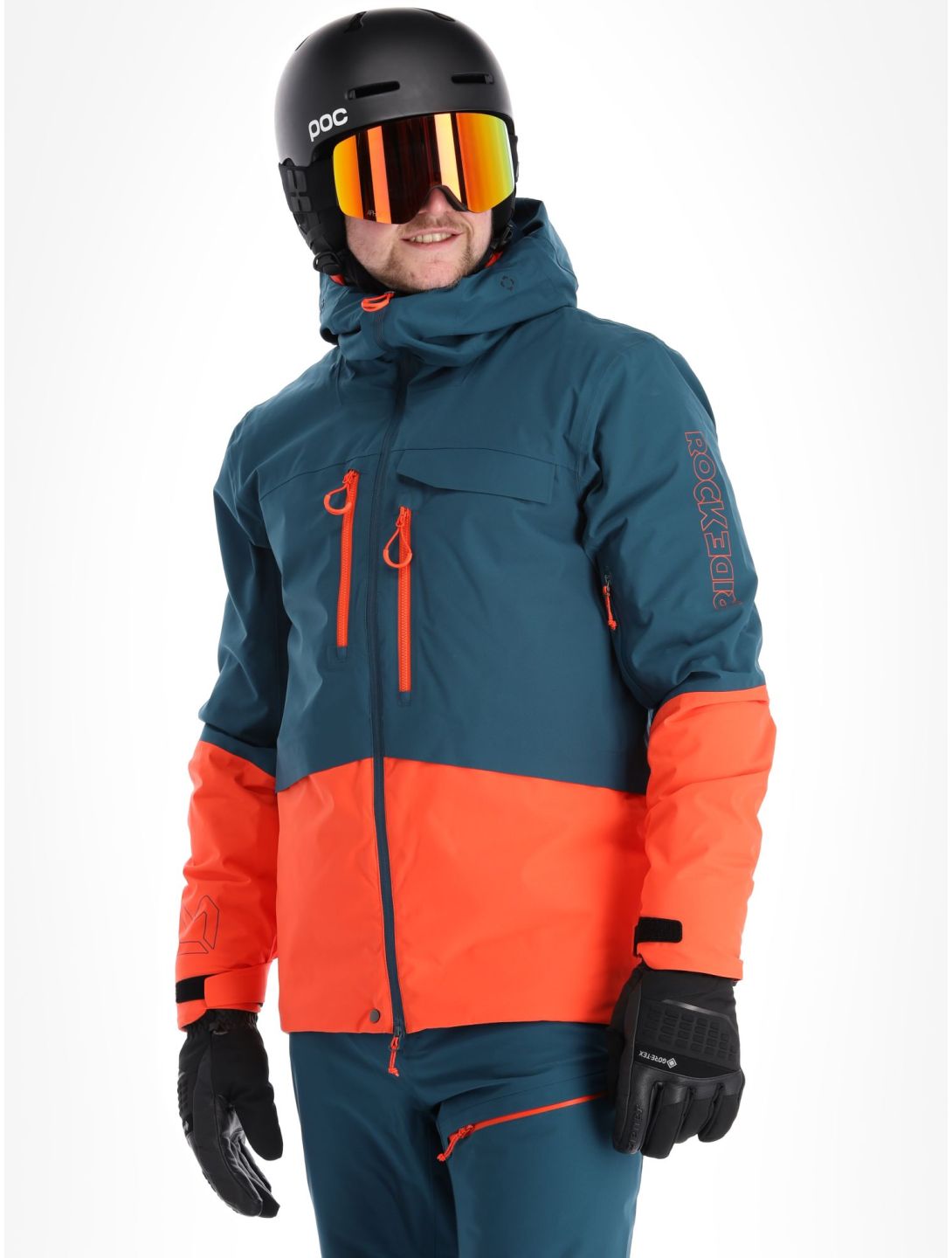 Rock Experience, Fanatic veste de ski hommes Reflecting Pond / Cherry Tomato bleu, rouge 