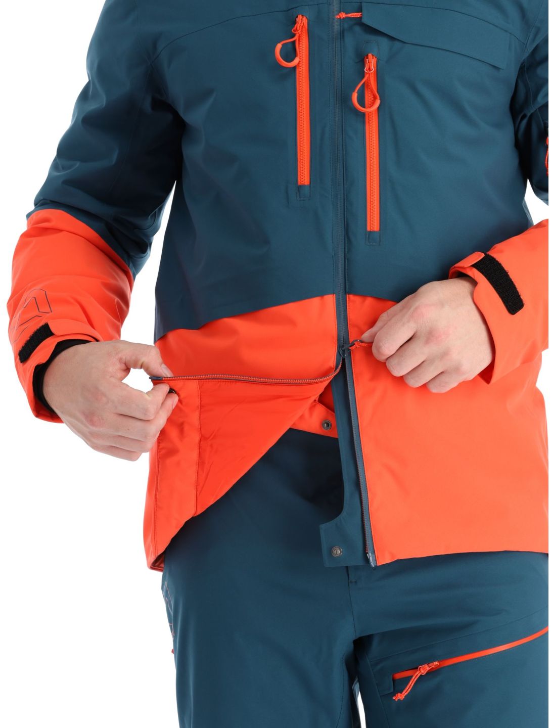 Rock Experience, Fanatic veste de ski hommes Reflecting Pond / Cherry Tomato bleu, rouge 