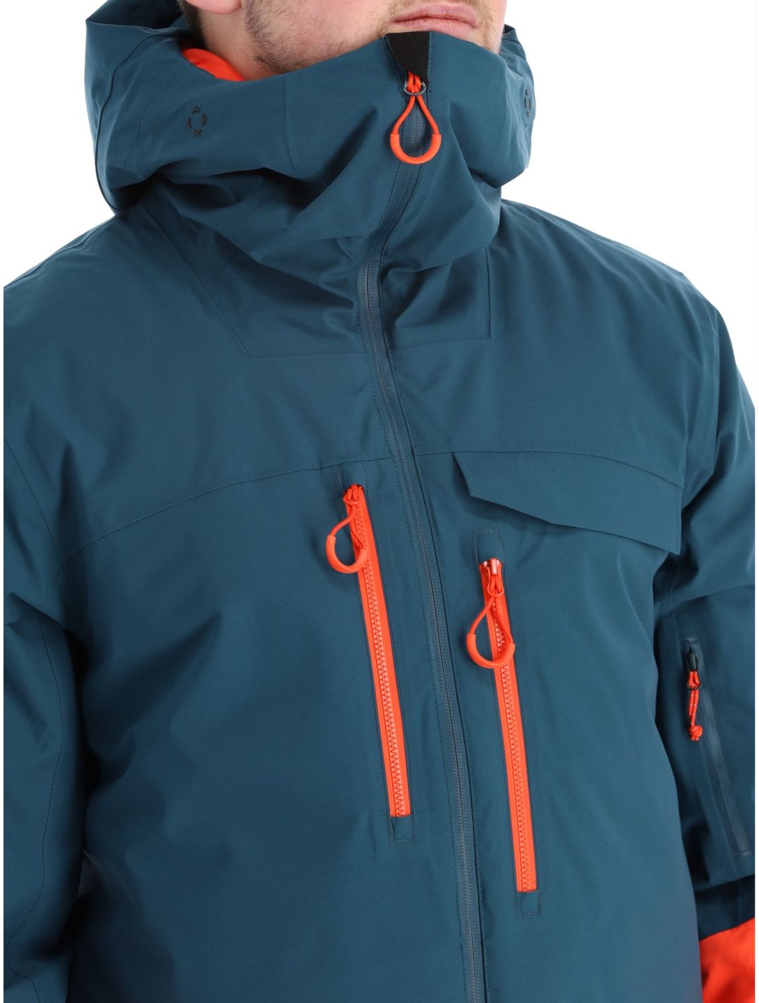 Rock Experience, Fanatic veste de ski hommes Reflecting Pond / Cherry Tomato bleu, rouge 