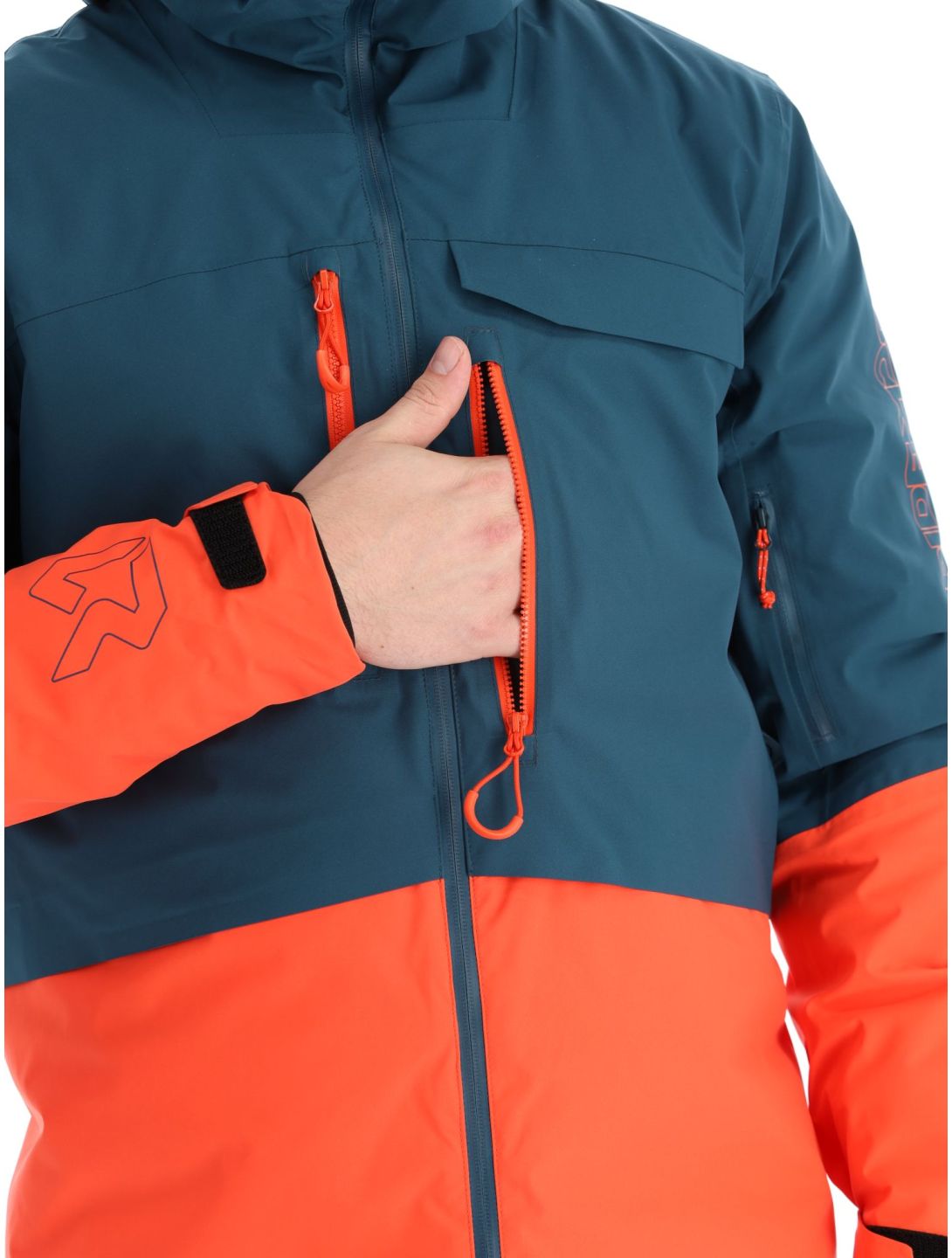 Rock Experience, Fanatic veste de ski hommes Reflecting Pond / Cherry Tomato bleu, rouge 