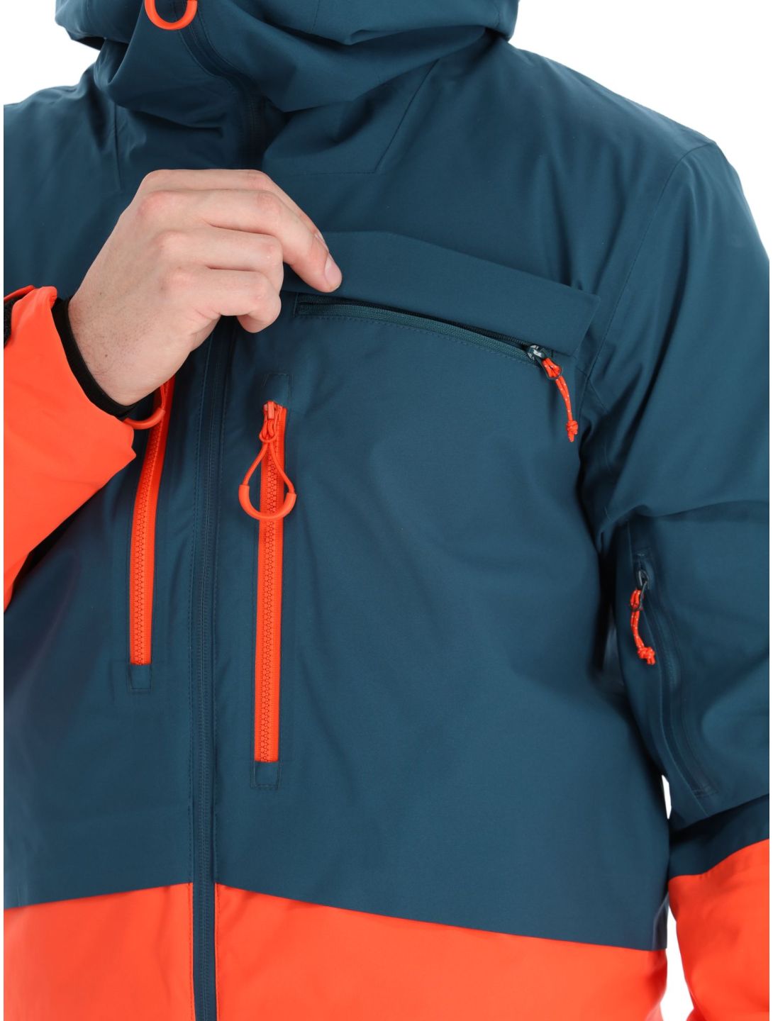 Rock Experience, Fanatic veste de ski hommes Reflecting Pond / Cherry Tomato bleu, rouge 