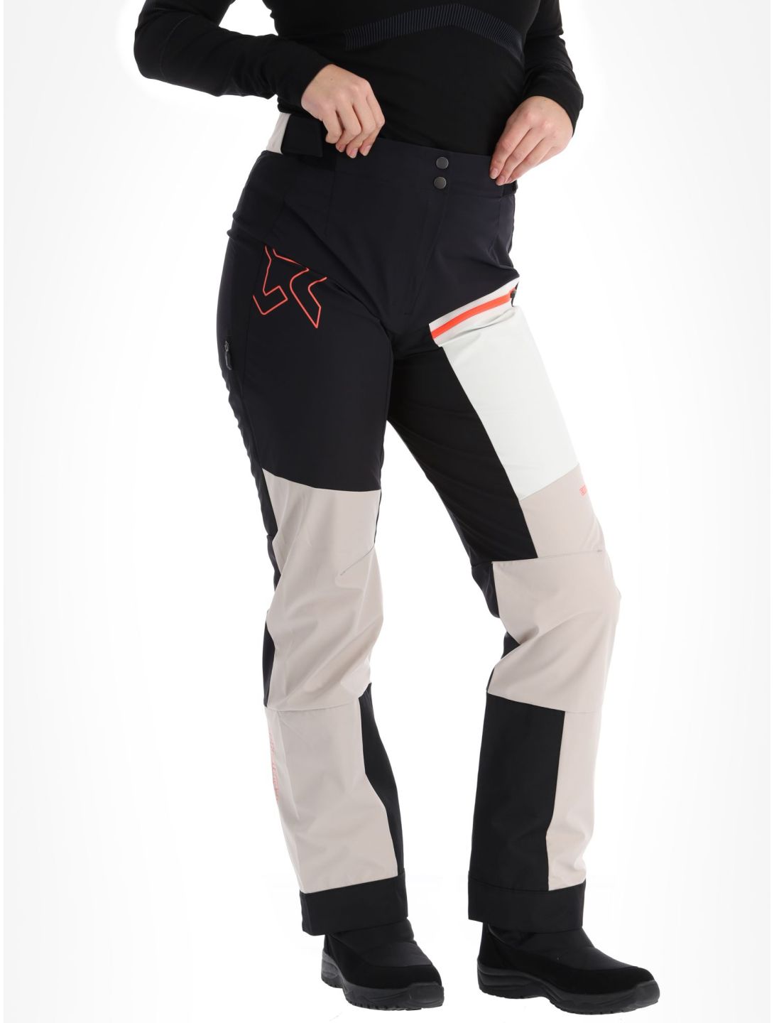 Rock Experience, Inuit Tech pantalon de ski en softshell femmes Caviar / Chateau Gray / Marshmallow blanc, gris, noir 