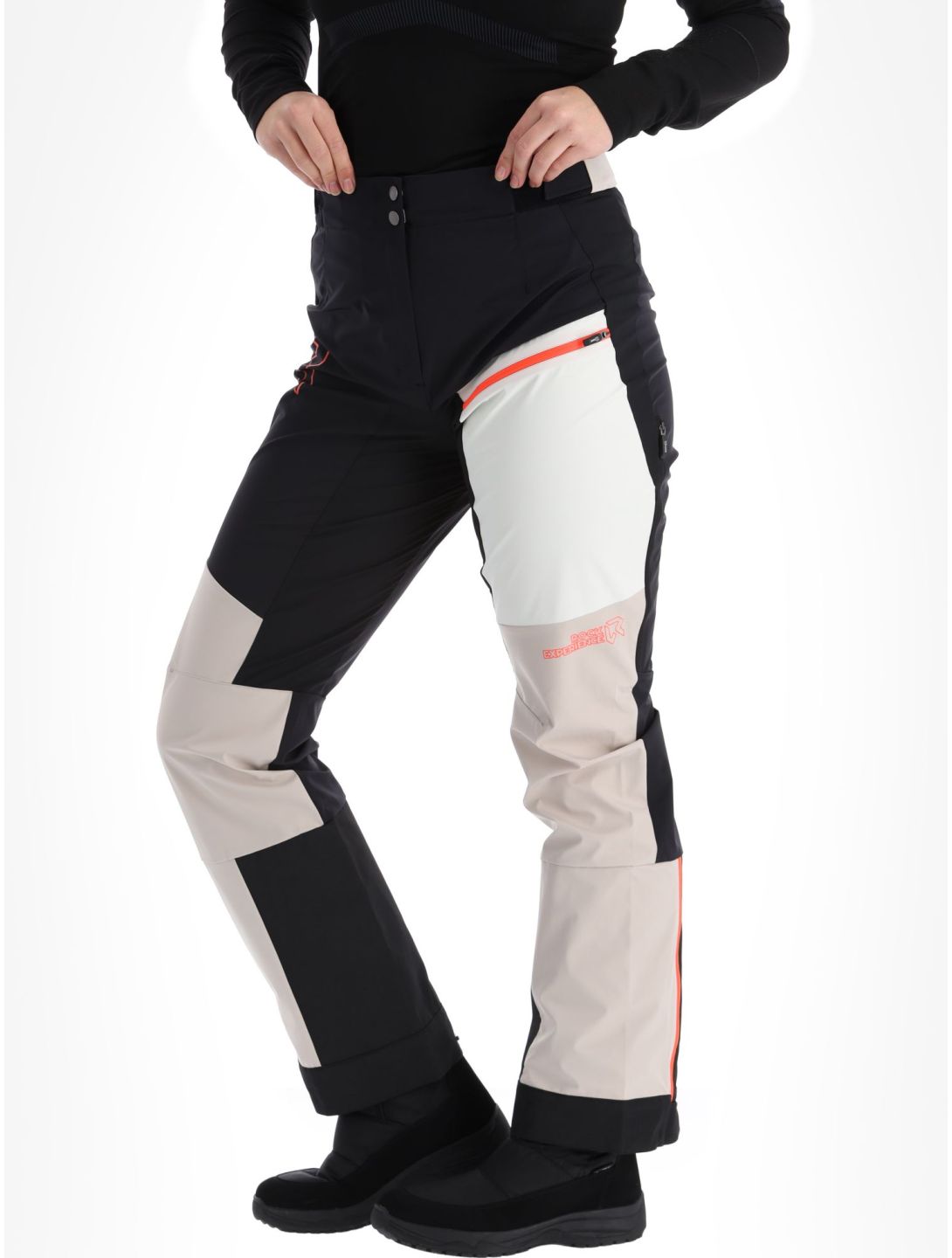 Rock Experience, Inuit Tech pantalon de ski en softshell femmes Caviar / Chateau Gray / Marshmallow blanc, gris, noir 