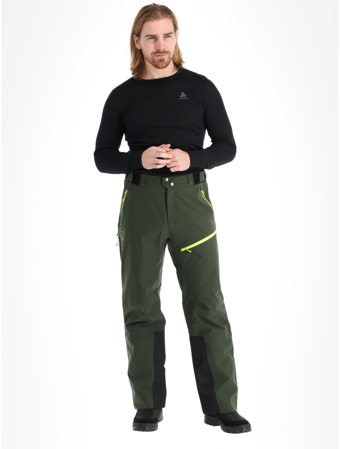 Rock Experience, Rockmantic pantalon de ski hommes Kombu Green / Safety Yellow jaune, vert 