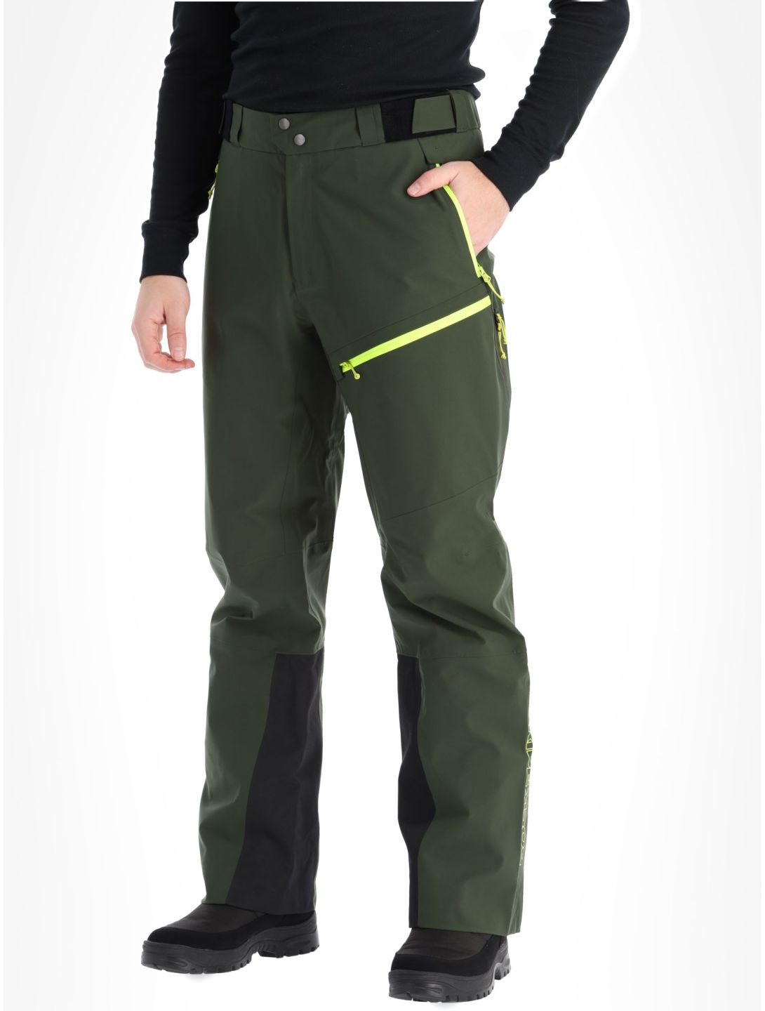 Rock Experience, Rockmantic pantalon de ski hommes Kombu Green / Safety Yellow jaune, vert 