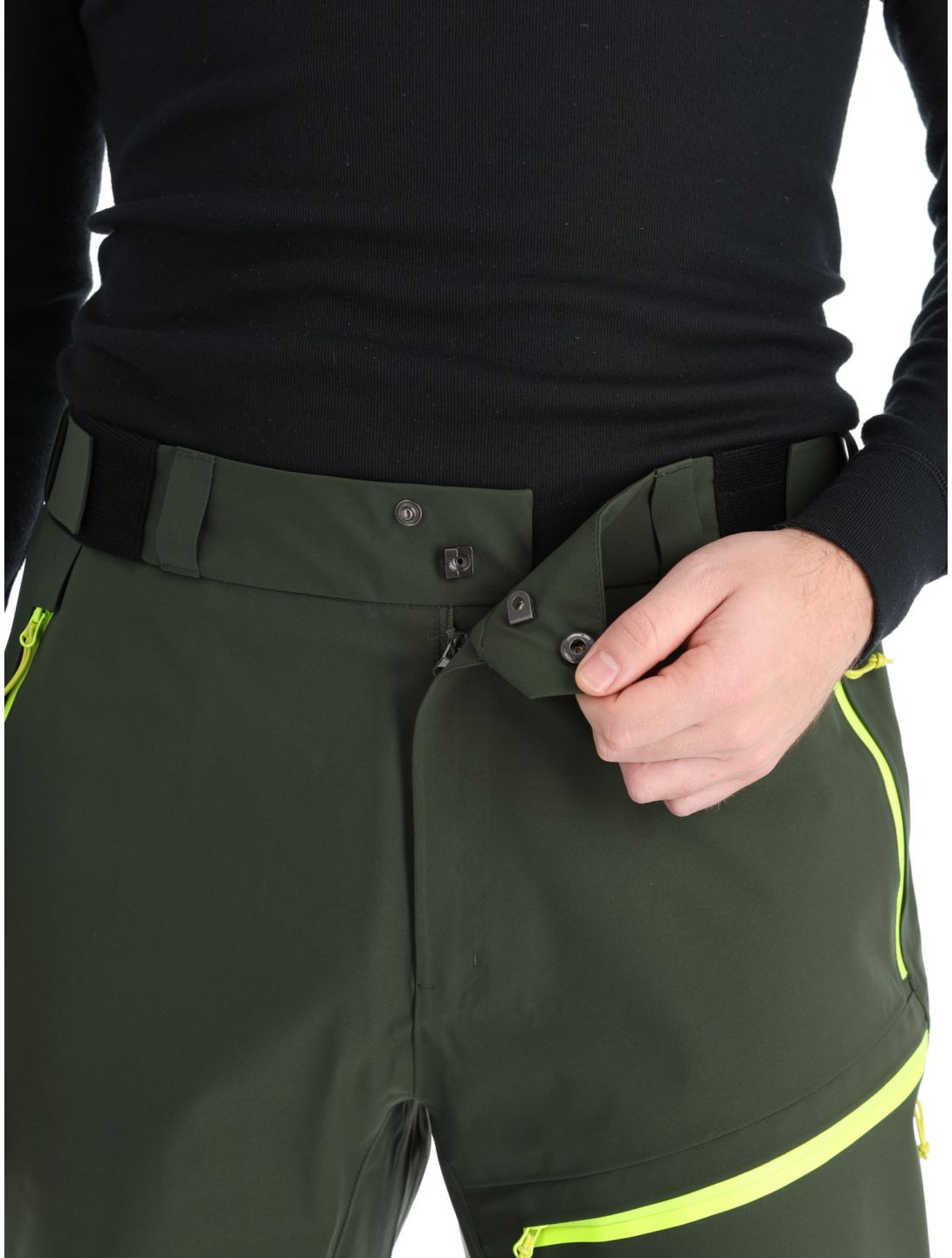 Rock Experience, Rockmantic pantalon de ski hommes Kombu Green / Safety Yellow jaune, vert 