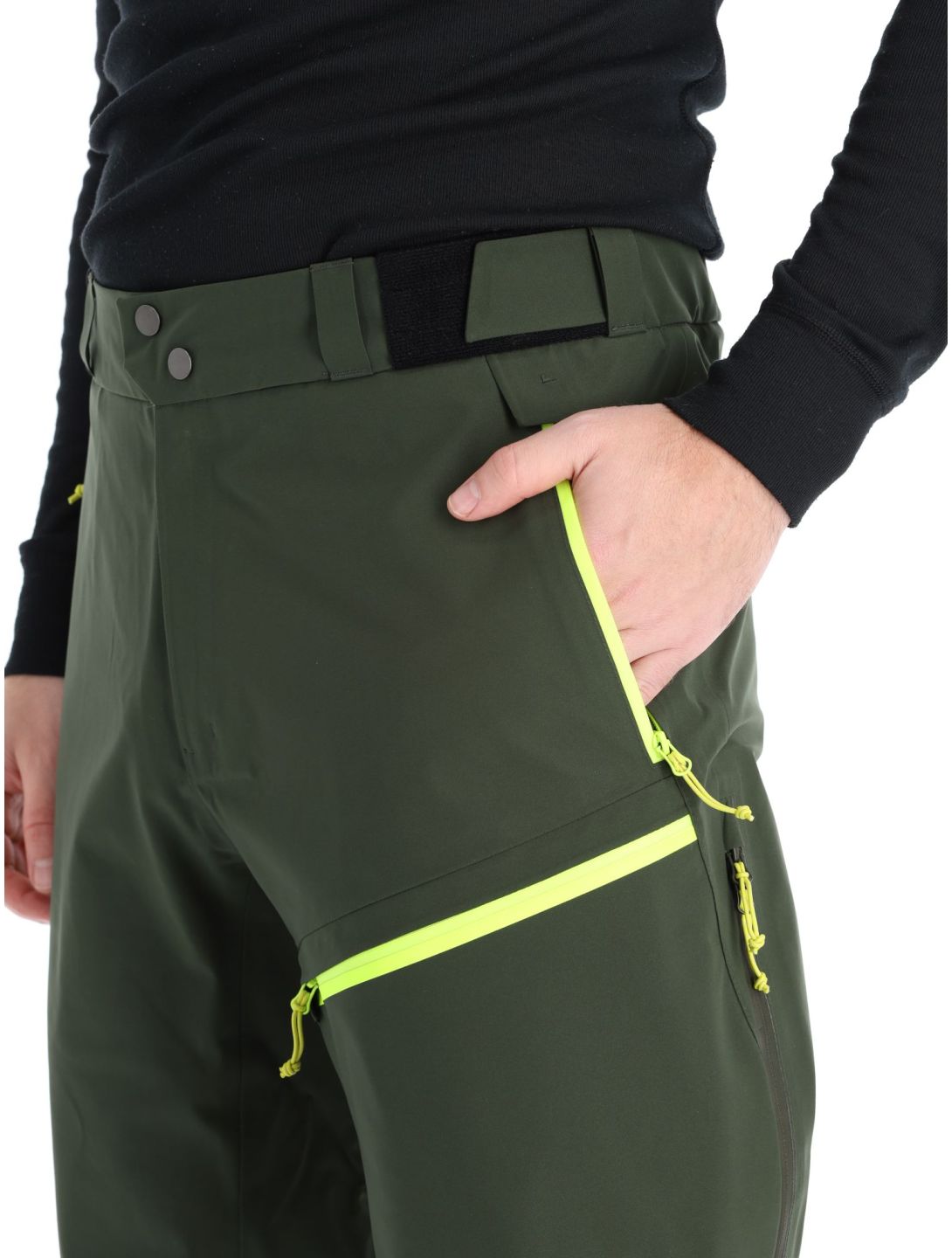 Rock Experience, Rockmantic pantalon de ski hommes Kombu Green / Safety Yellow jaune, vert 