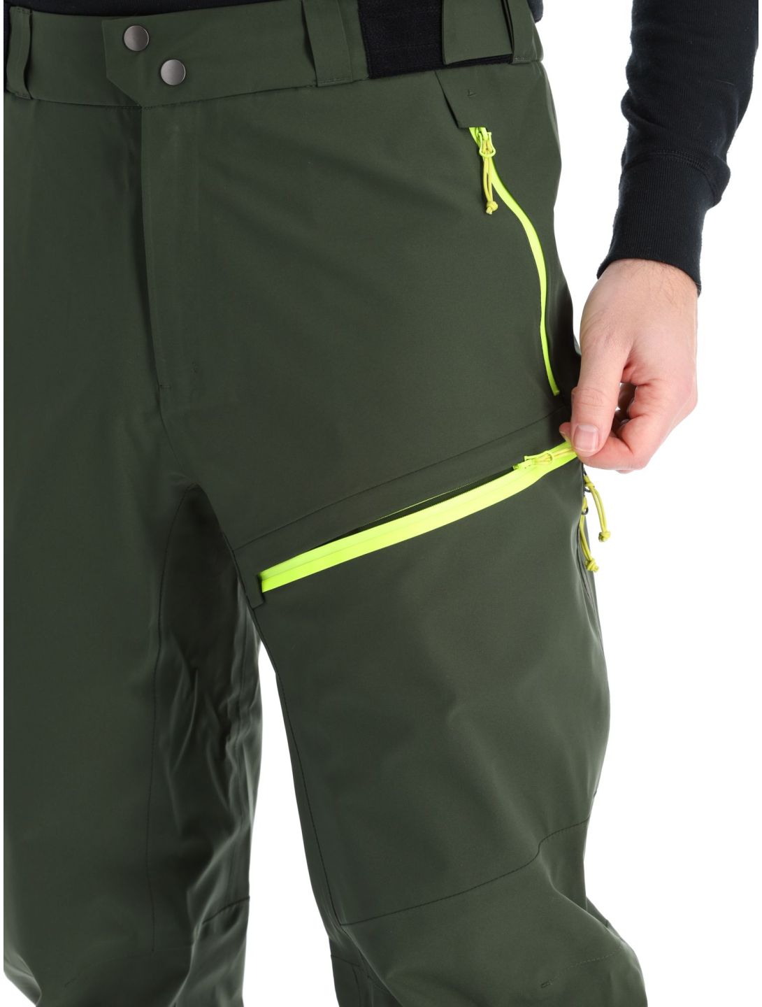 Rock Experience, Rockmantic pantalon de ski hommes Kombu Green / Safety Yellow jaune, vert 