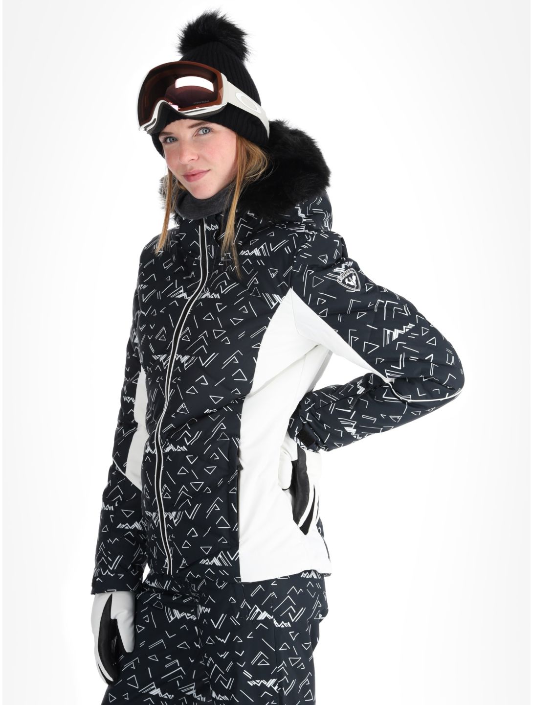 Rossignol, W Staci Print Puffy veste de ski femmes Black noir 