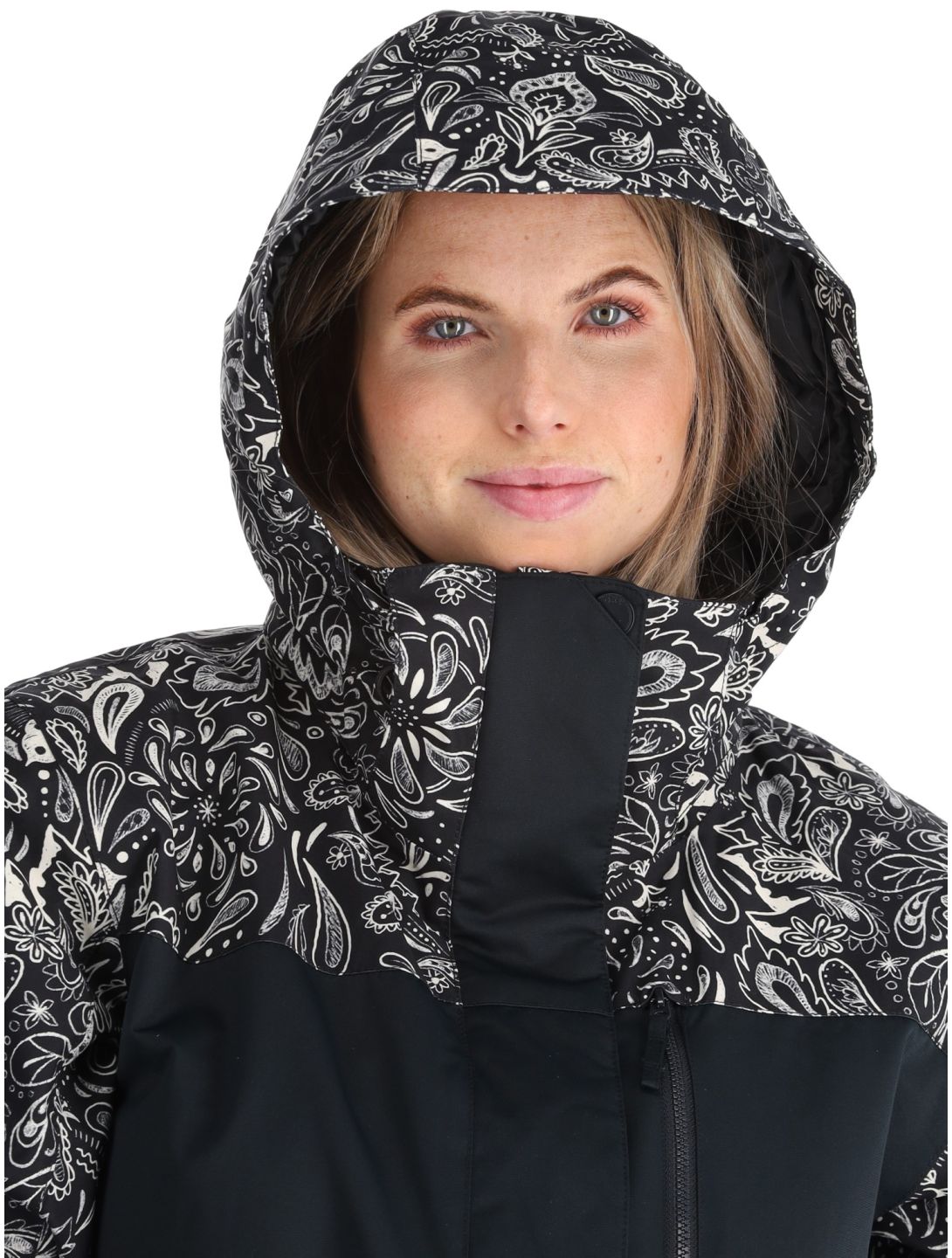 Roxy, Jetty Bloc veste de ski femmes True Black Bandanas blanc, noir 