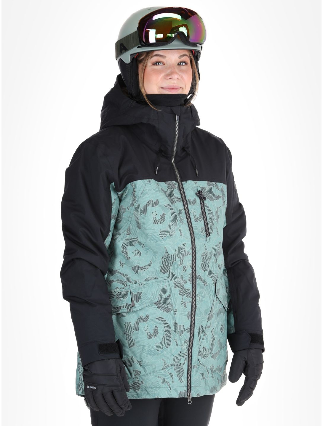 Roxy, Stated veste de ski femmes Lily Pad Sketch Book noir, vert 