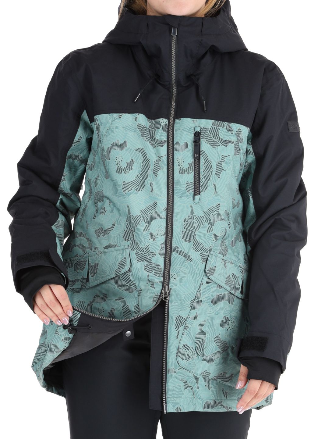 Roxy, Stated veste de ski femmes Lily Pad Sketch Book noir, vert 