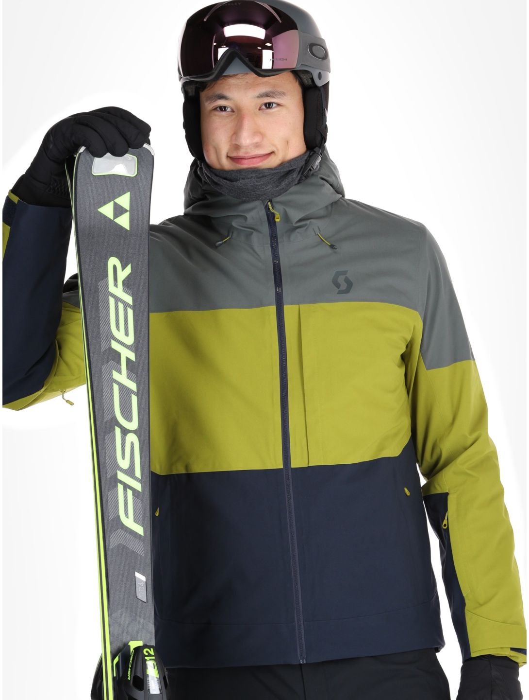 Scott, Jacket M's Ultimate Dryo 10 veste de ski hommes Shadow Grey / Meadow Green gris, vert 