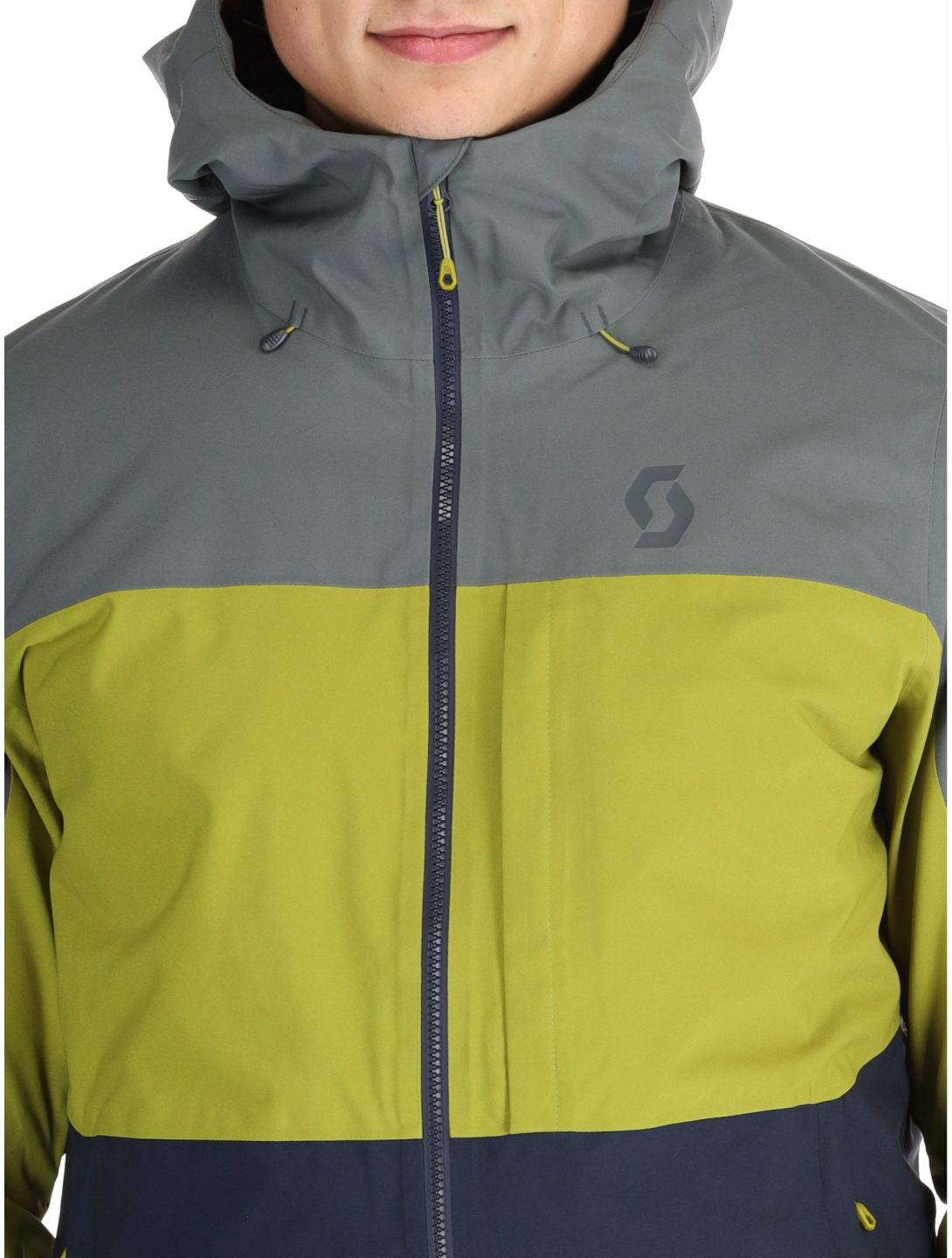 Scott, Jacket M's Ultimate Dryo 10 veste de ski hommes Shadow Grey / Meadow Green gris, vert 