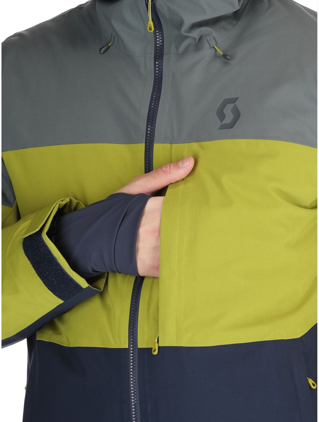 Scott, Jacket M's Ultimate Dryo 10 veste de ski hommes Shadow Grey / Meadow Green gris, vert 