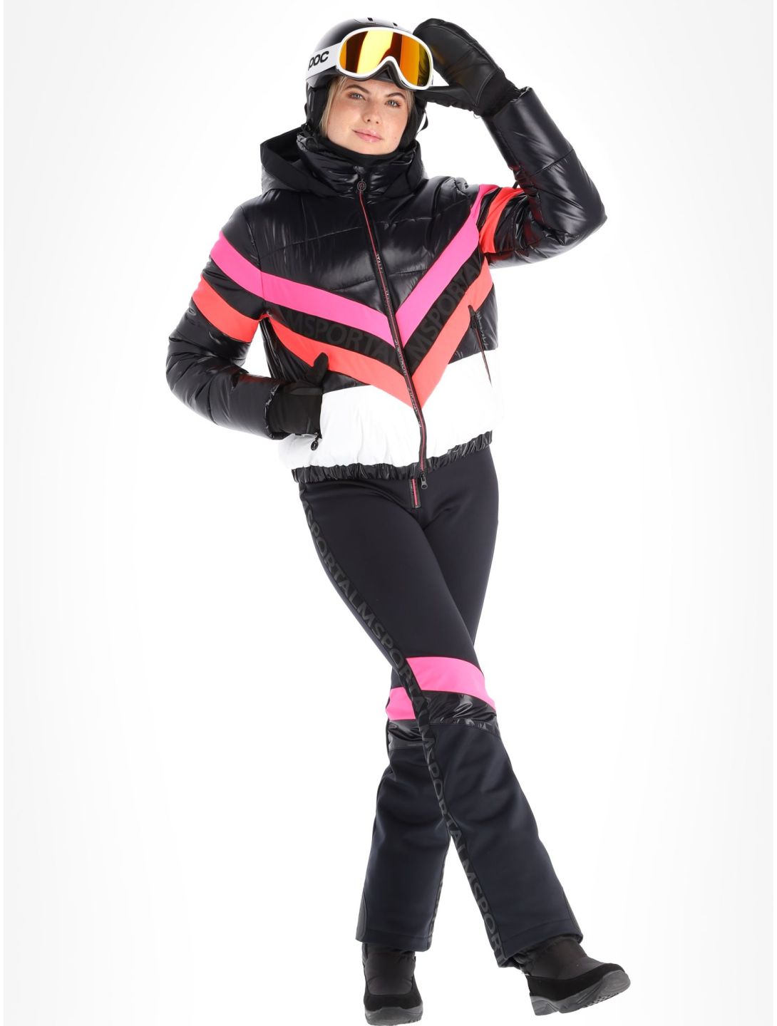 Sportalm Kitzbühel, Airbrush m.Kap.o.P. veste de ski femmes Black blanc, noir 