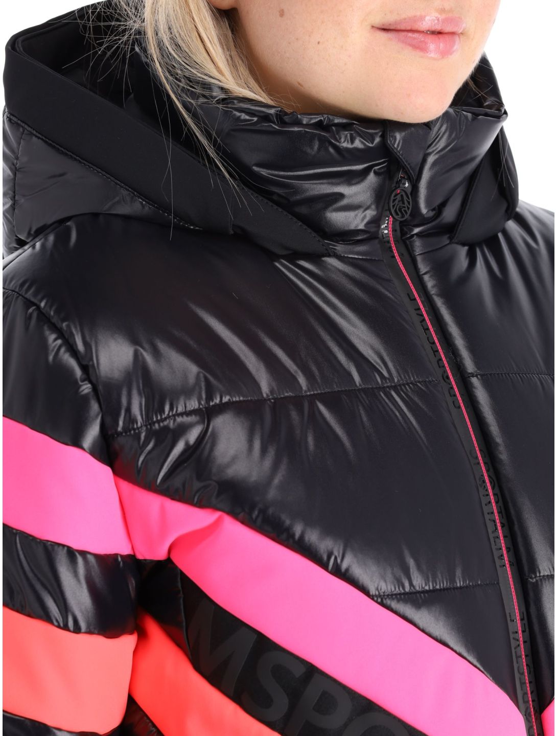 Sportalm Kitzbühel, Airbrush m.Kap.o.P. veste de ski femmes Black blanc, noir 