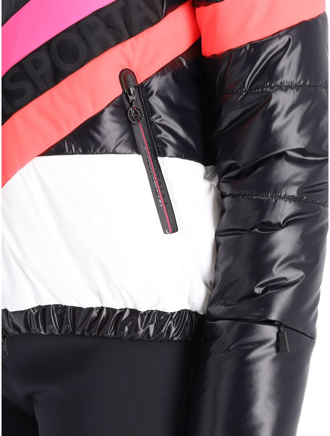 Sportalm Kitzbühel, Airbrush m.Kap.o.P. veste de ski femmes Black blanc, noir 