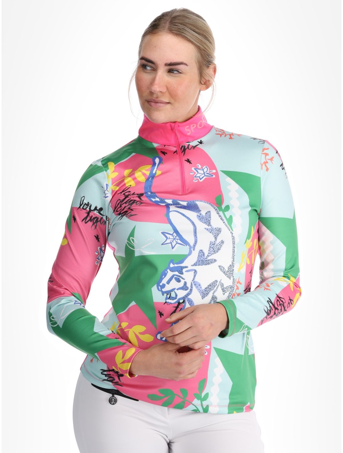 Sportalm Kitzbühel, Dubai pull de ski femmes Neon Pink multicolore, rose 