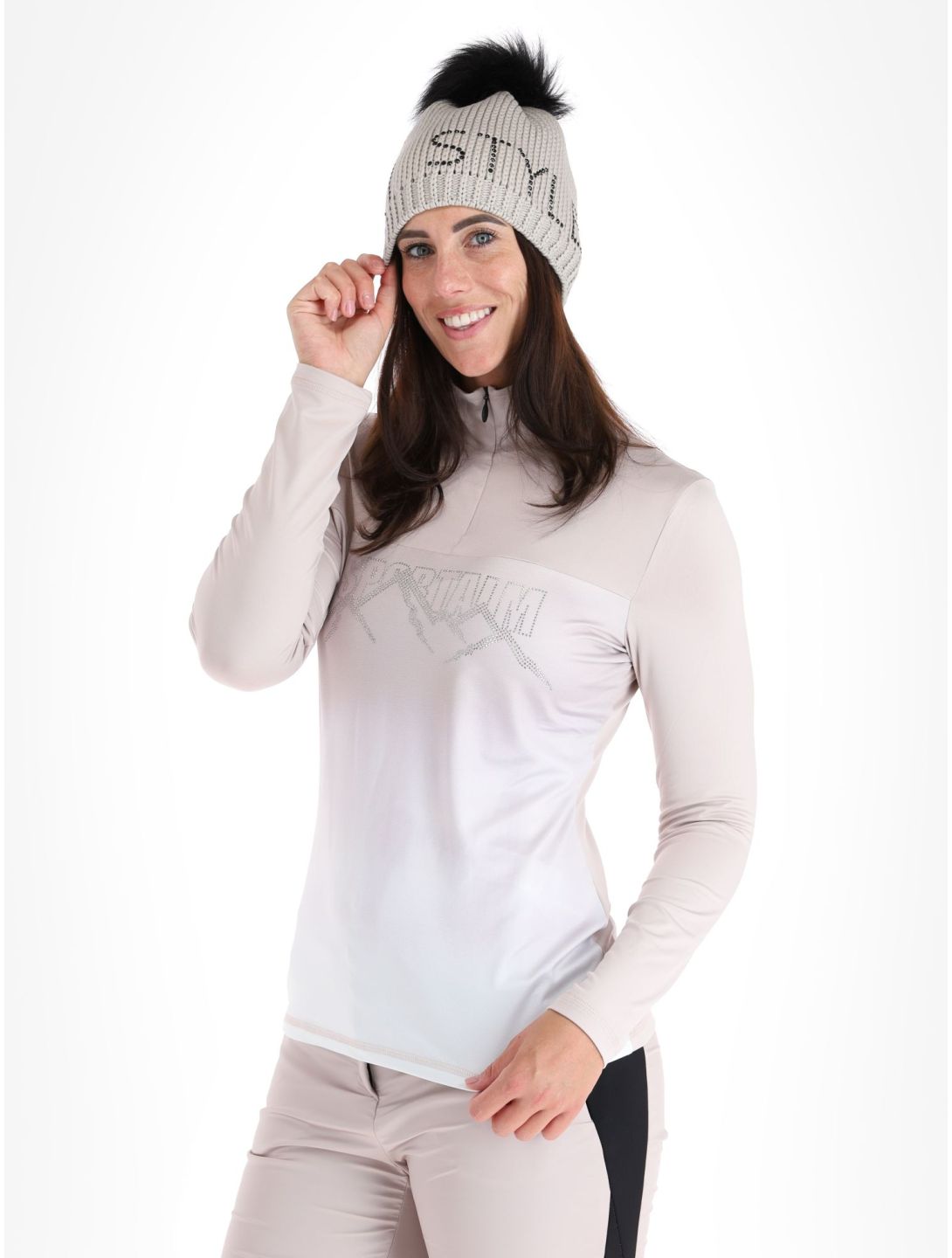 Sportalm Kitzbühel, Hannover pull de ski femmes Taupe Pink rose 