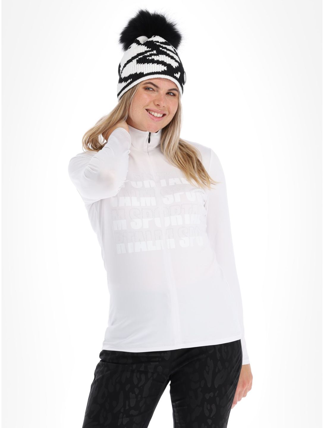 Sportalm Kitzbühel, Identity pull de ski femmes Optical white blanc 