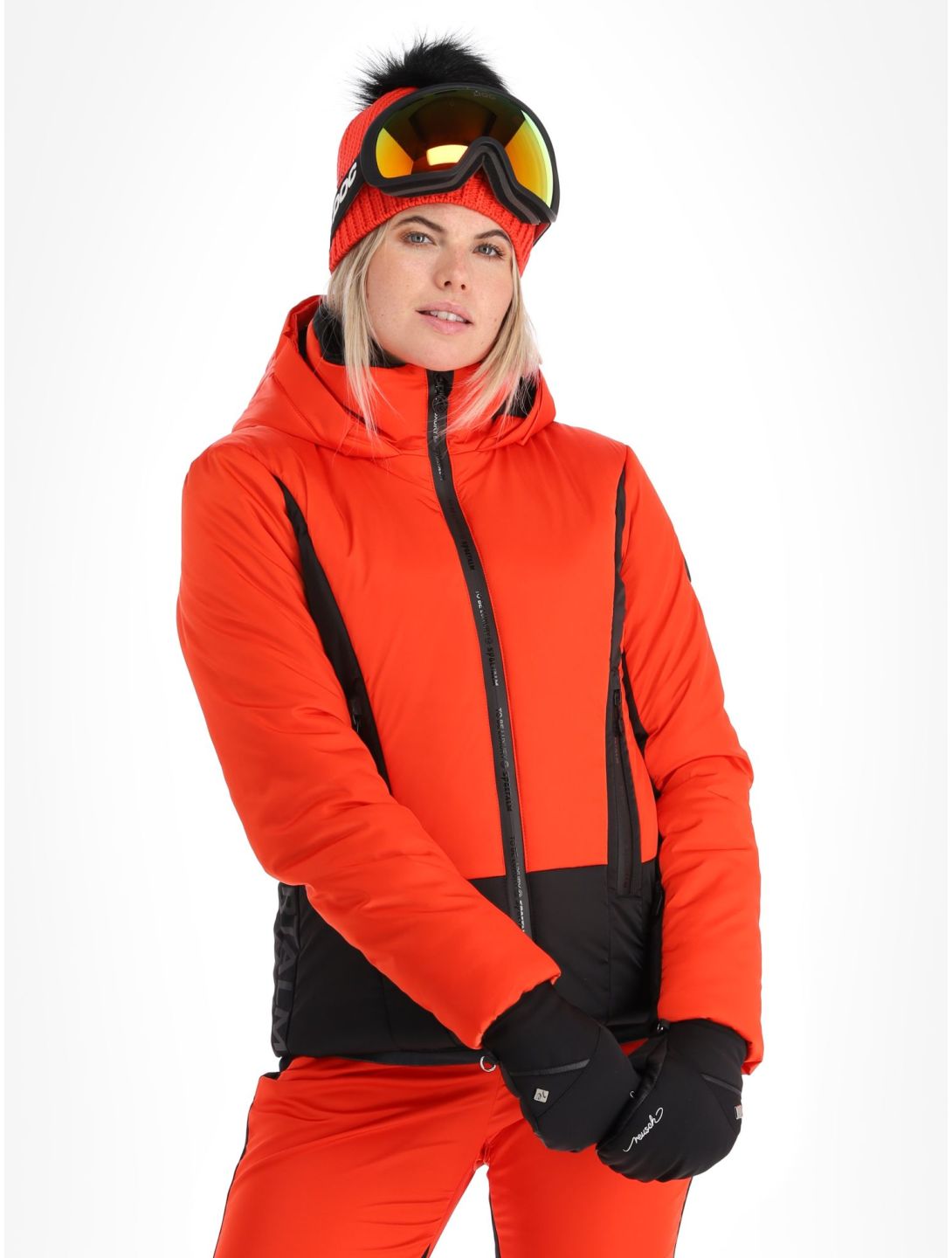 Sportalm Kitzbühel, Oatman m.Kap.o.P. veste de ski femmes Paprika Flame noir, rouge 