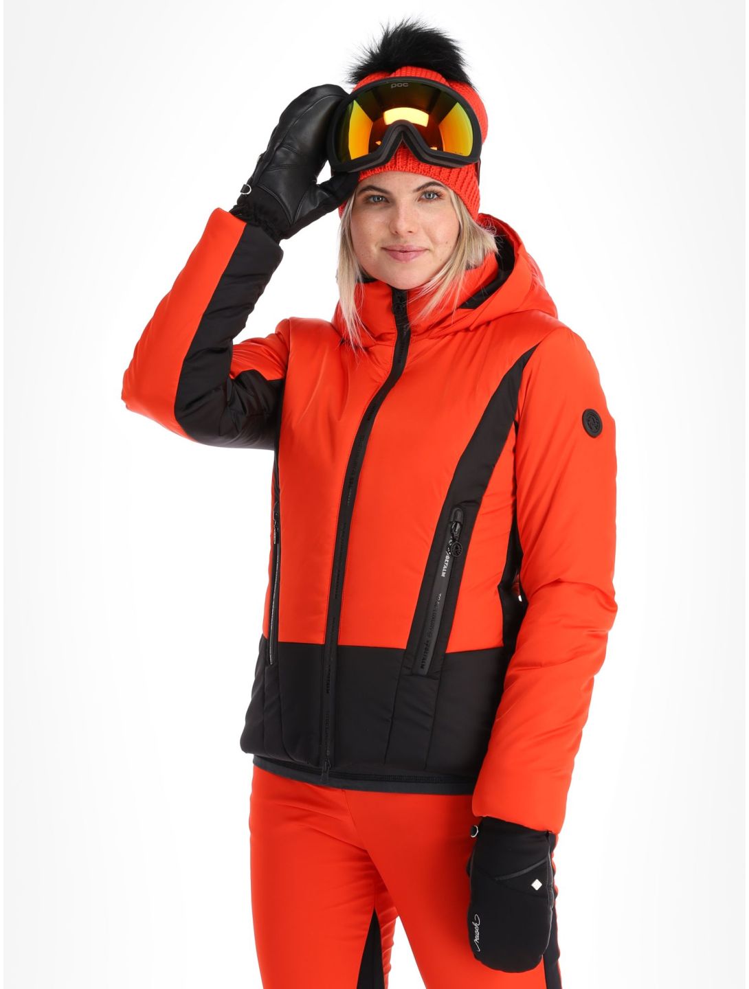 Sportalm Kitzbühel, Oatman m.Kap.o.P. veste de ski femmes Paprika Flame noir, rouge 