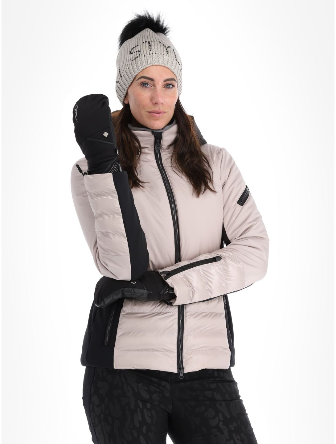 Sportalm Kitzbühel, Oxford m.Kap.o.P. veste de ski femmes Taupe Pink rose 