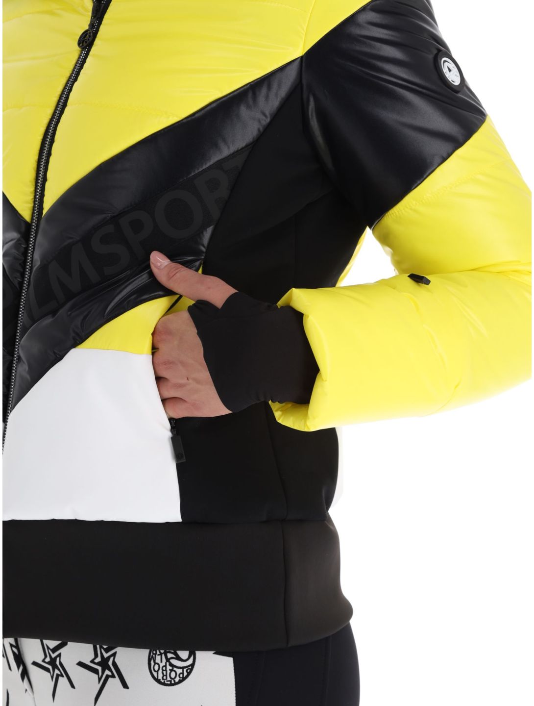 Sportalm Kitzbühel, Stockholm m.Kap.o.P. veste de ski femmes Blazing Yellow blanc, jaune, noir 