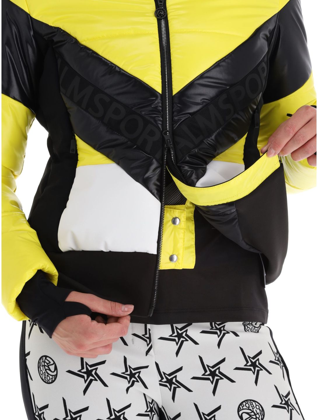 Sportalm Kitzbühel, Stockholm m.Kap.o.P. veste de ski femmes Blazing Yellow blanc, jaune, noir 