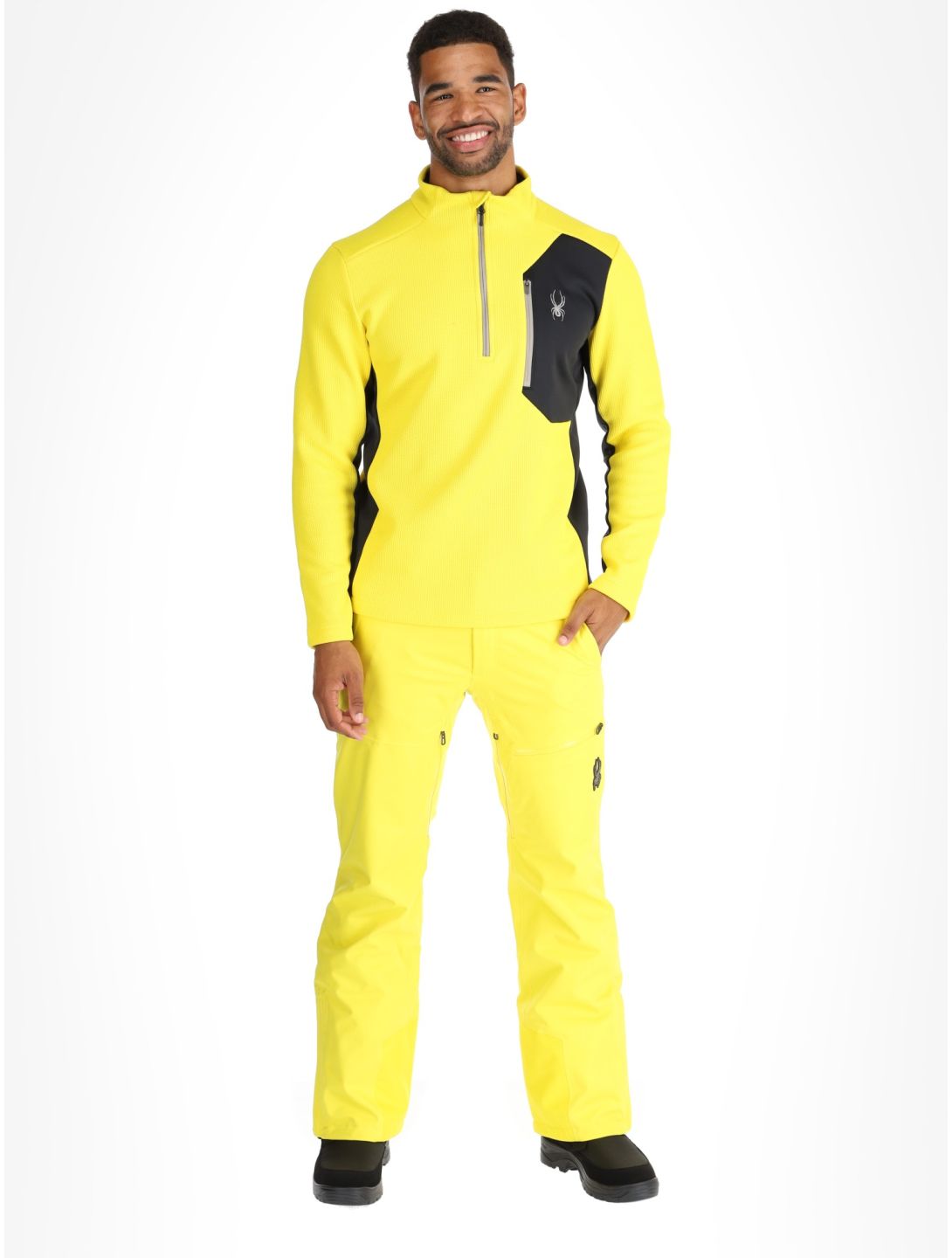 Spyder, Bandit 1/2 Zip pull de ski hommes Acid Yellow jaune 