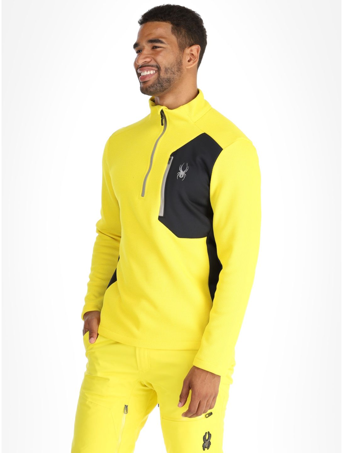 Spyder, Bandit 1/2 Zip pull de ski hommes Acid Yellow jaune 