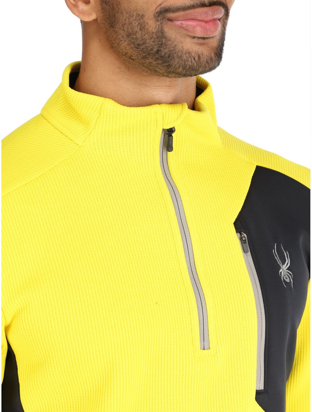 Spyder, Bandit 1/2 Zip pull de ski hommes Acid Yellow jaune 