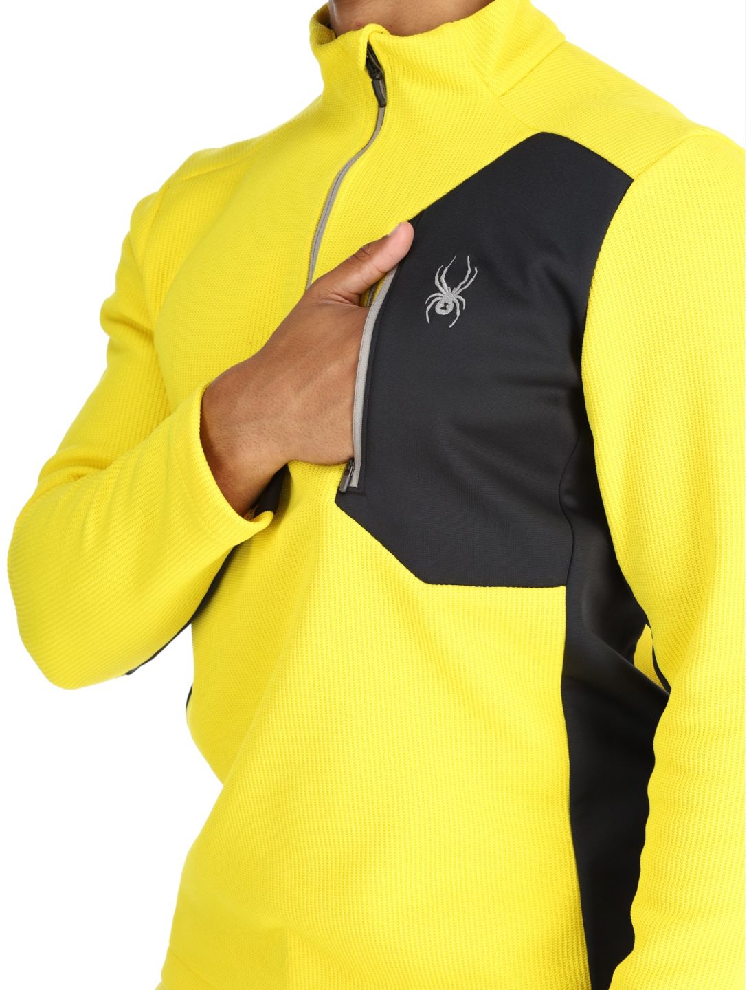 Spyder, Bandit 1/2 Zip pull de ski hommes Acid Yellow jaune 